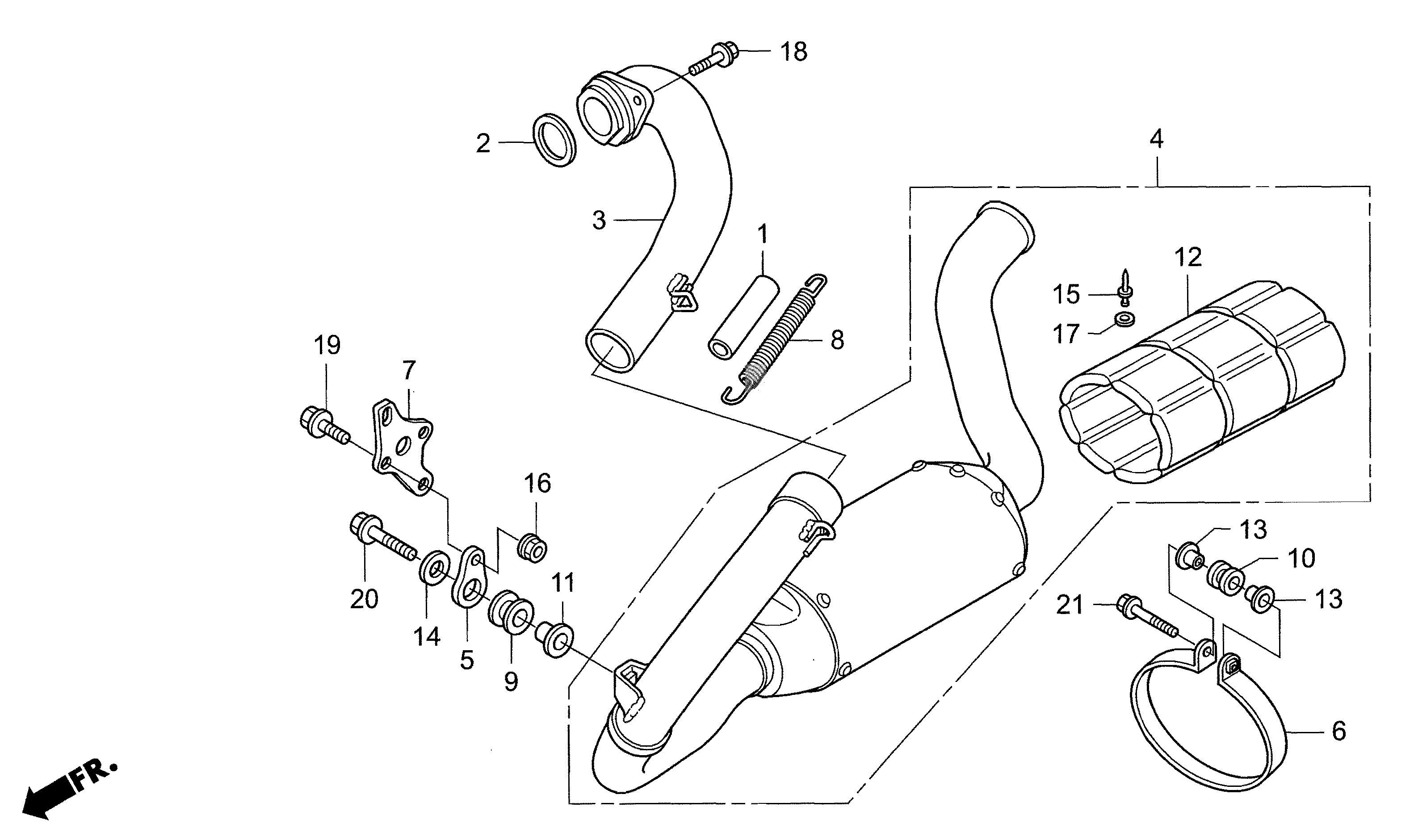 Technical Sports One, LLC 2012 Honda NSF250 Exhaust System Image