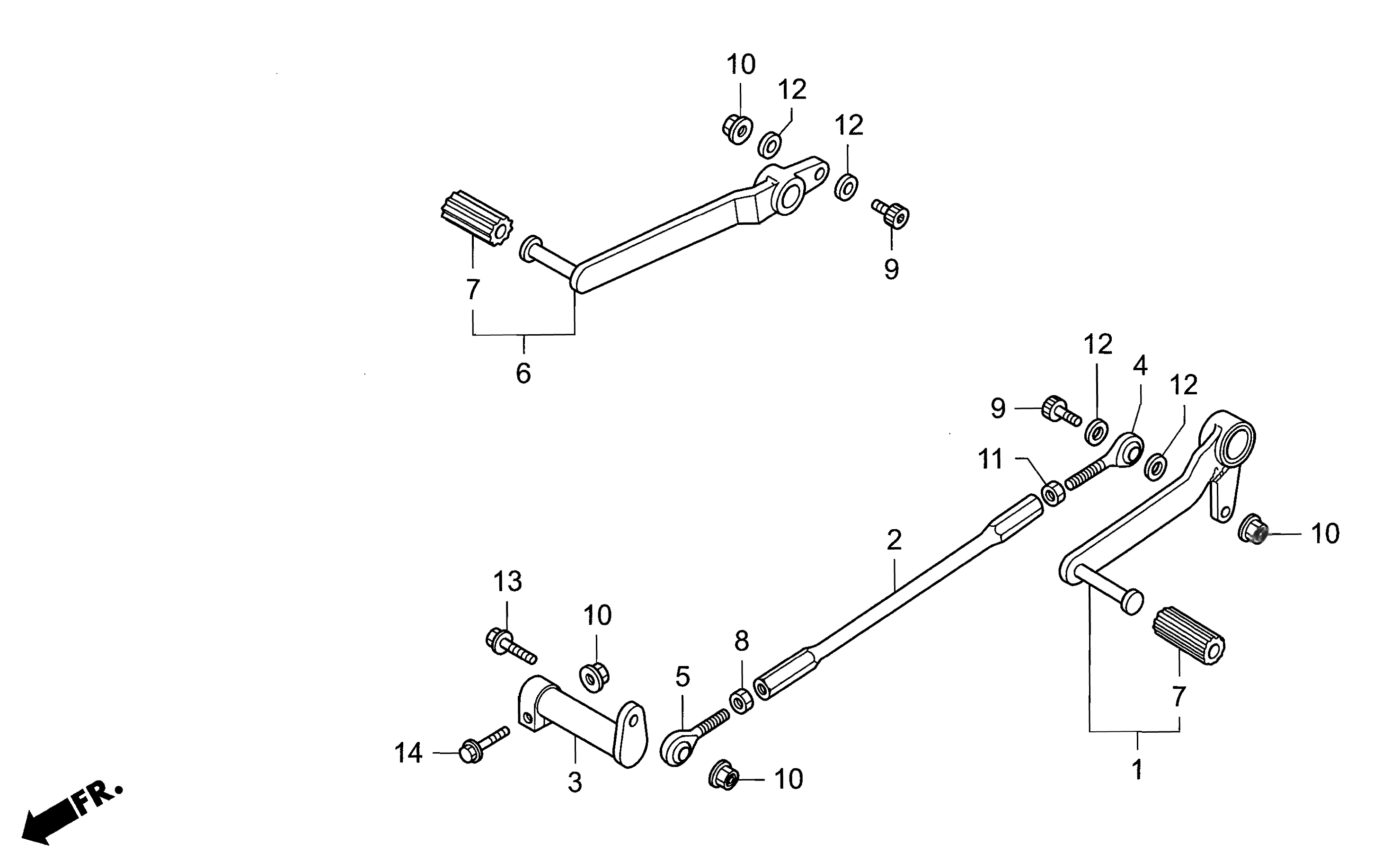 Technical Sports One, LLC 2012 Honda NSF250 Brake / Shift Pedal Image