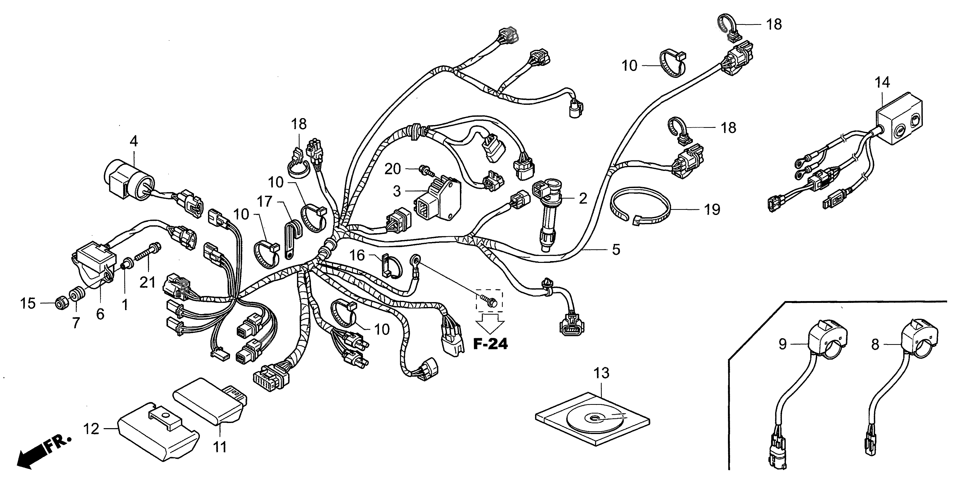 Technical Sports One, LLC 2012 Honda NSF250 Wire Harness Image