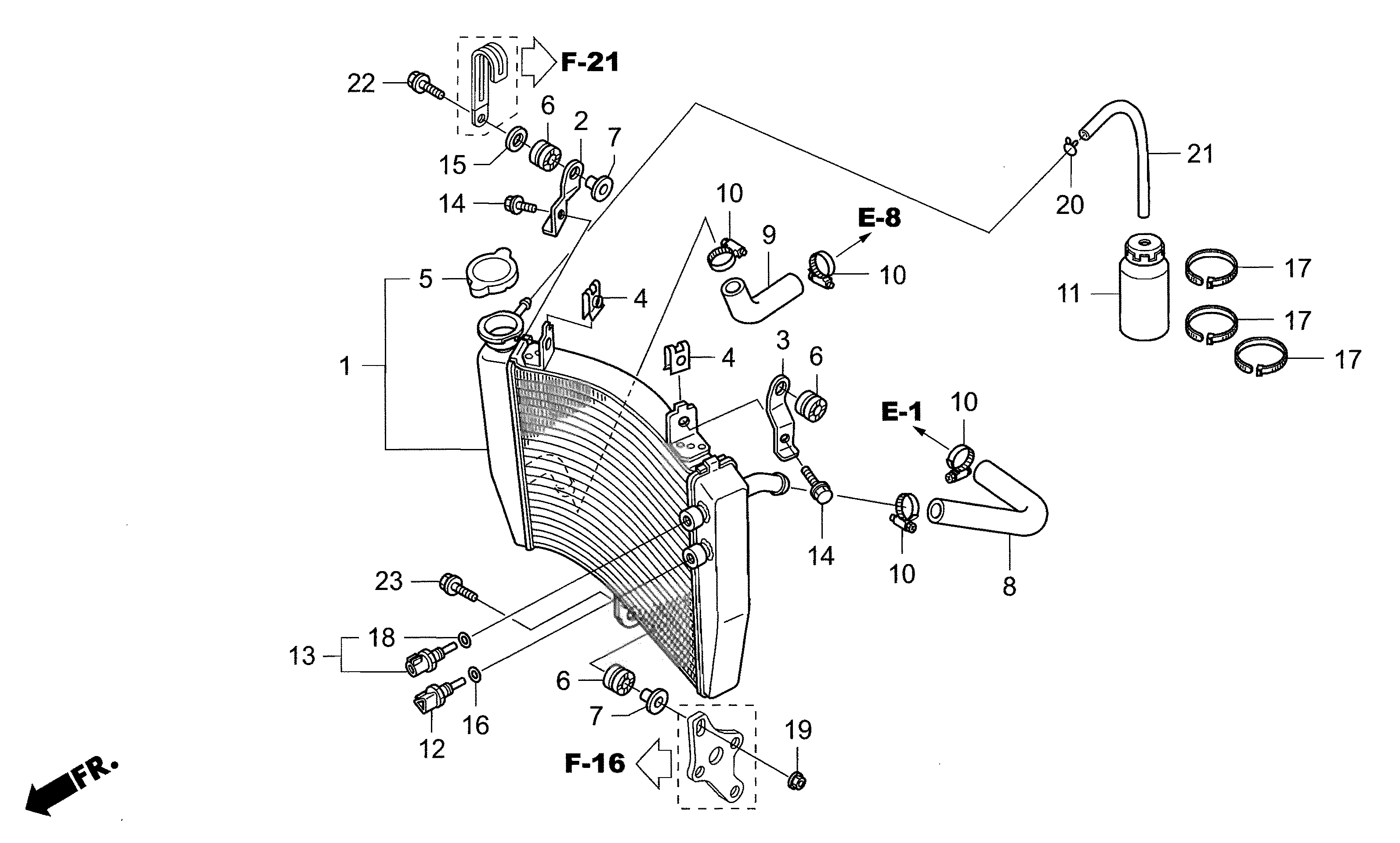 Technical Sports One, LLC 2012 Honda NSF250 Radiator / Radiator Hose Image