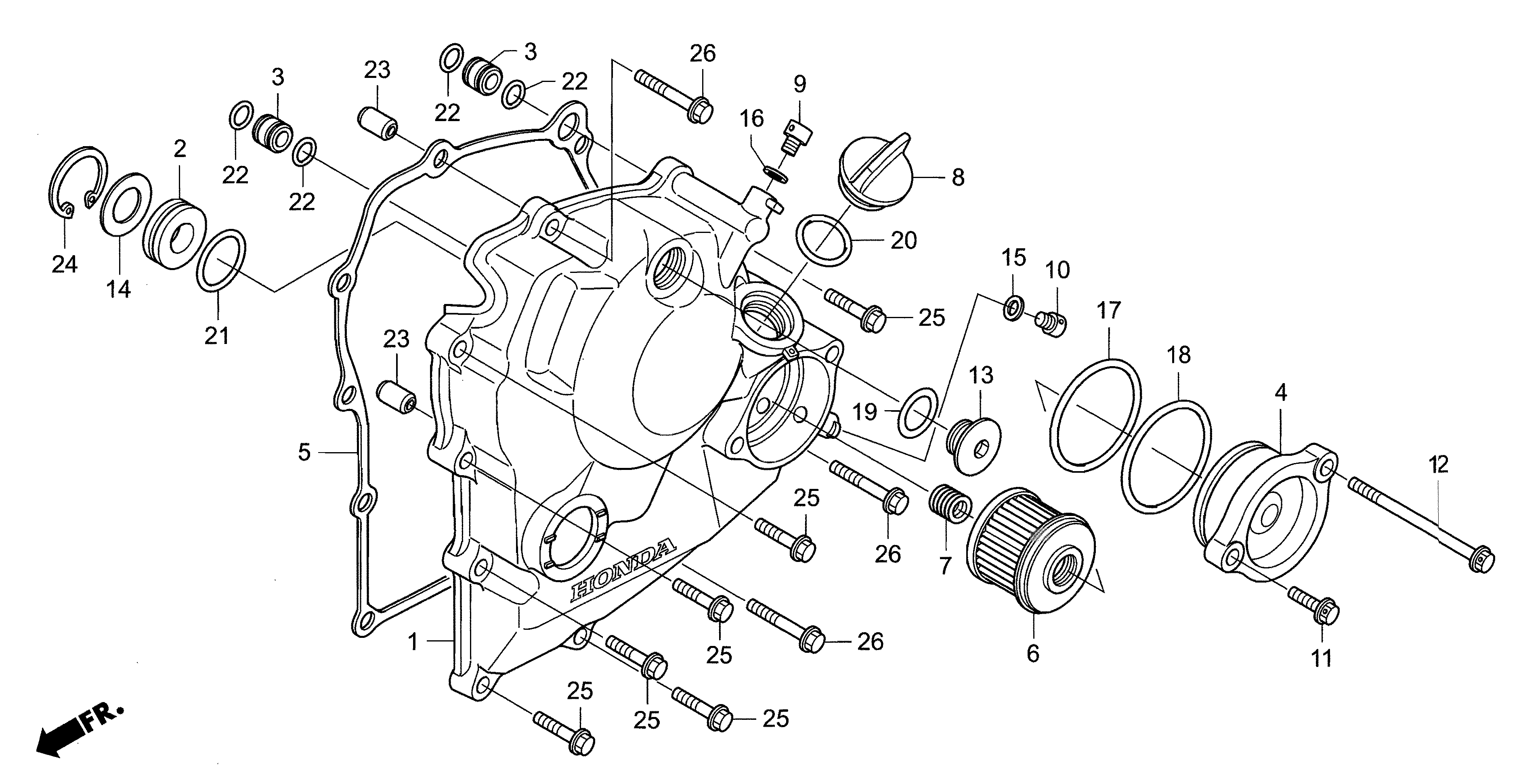 Technical Sports One, LLC 2018 Honda NSF250 Left Crankcase Cover Image