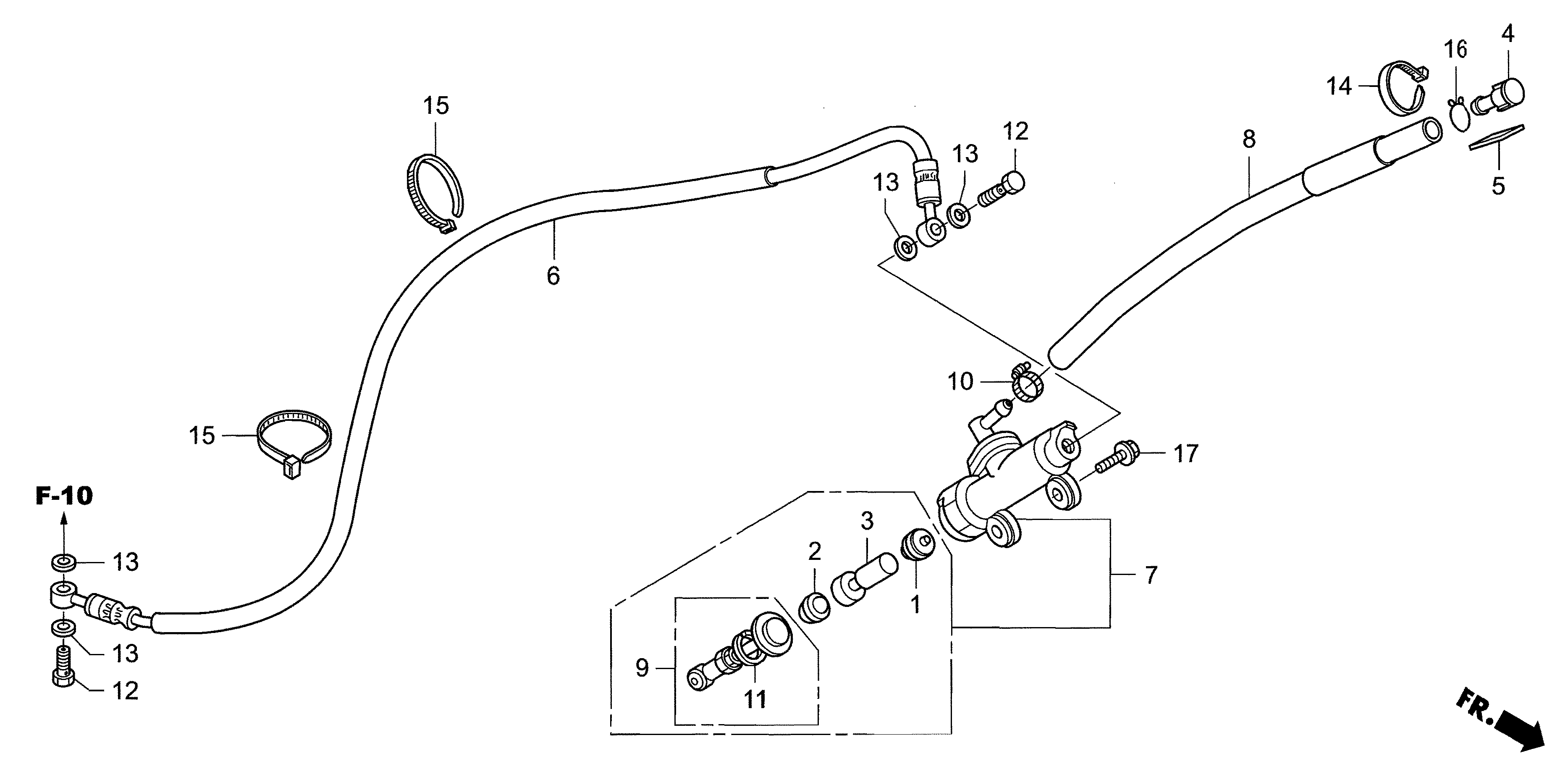 Technical Sports One, LLC 2018 Honda NSF250 Rear Brake Master Cylinder Image