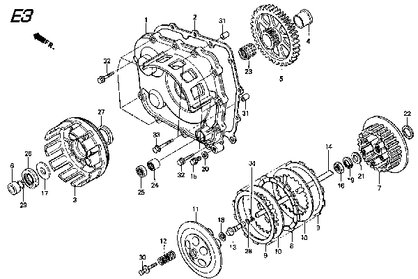Left Crankcase Cover / Clutch Parts for a 1995 Honda RS250 Technical Sports One, LLC