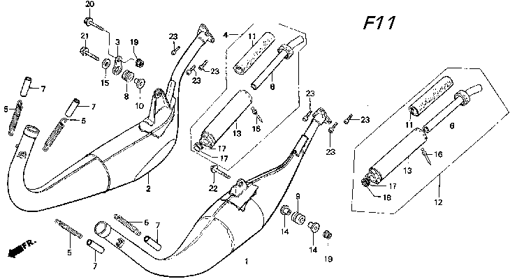 Expansion Chamber / Silencer Parts for a 1995 Honda RS250 Technical Sports One, LLC
