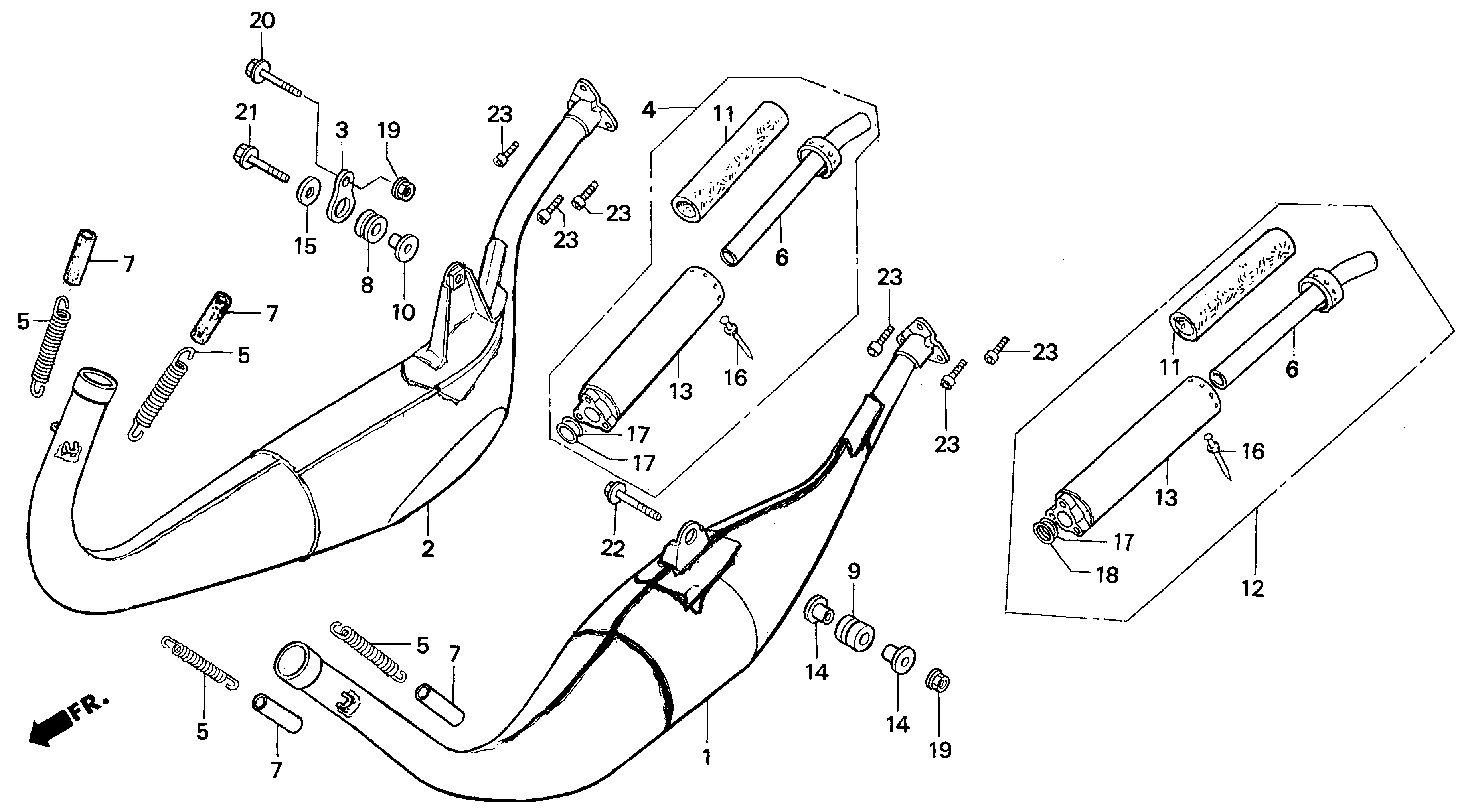 Expansion Chamber / Silencer Parts for a 1997 Honda RS250 Technical Sports One, LLC