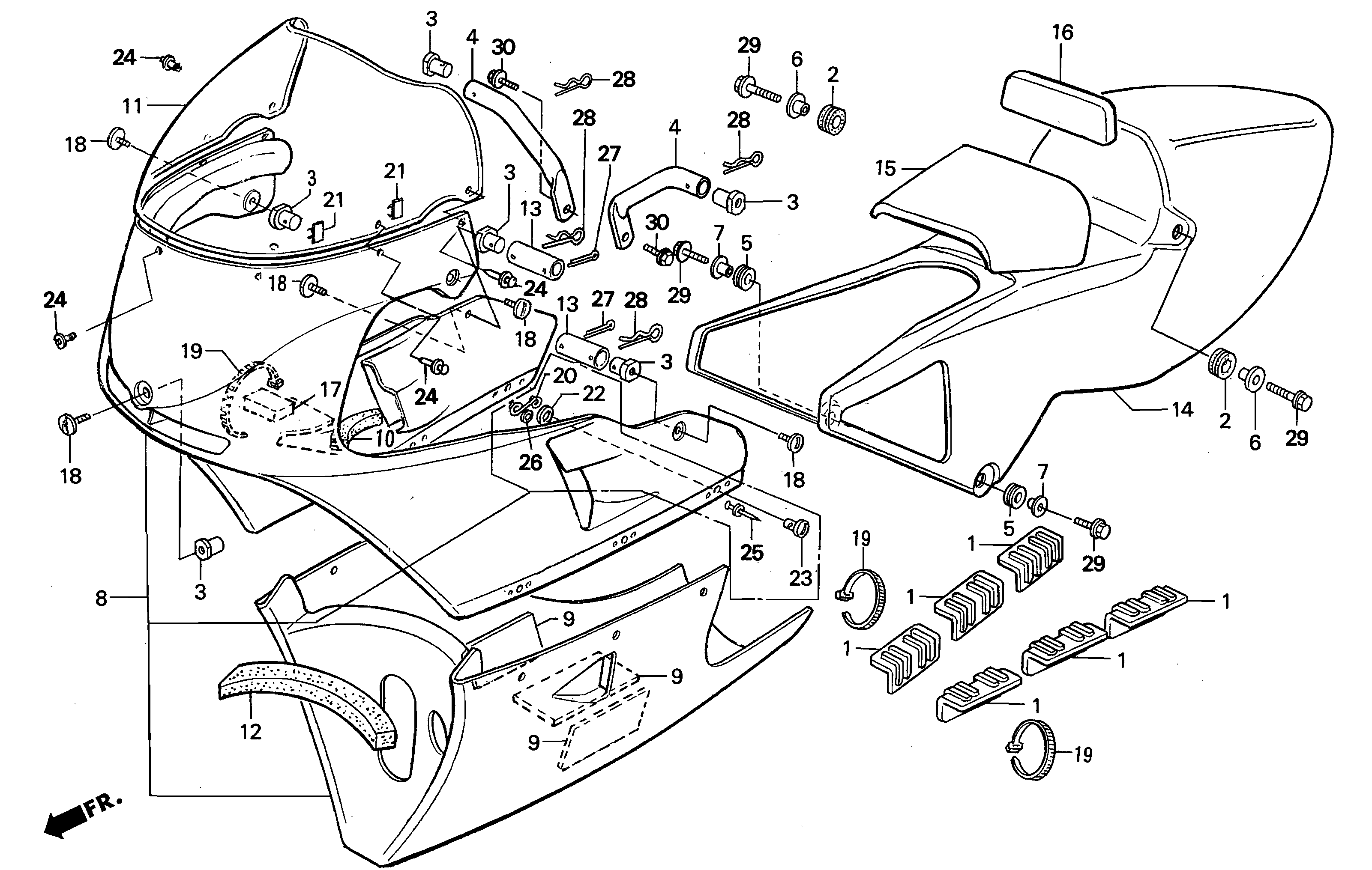 Cowl / Fairing Parts for a 1997 Honda RS250 Technical Sports One, LLC
