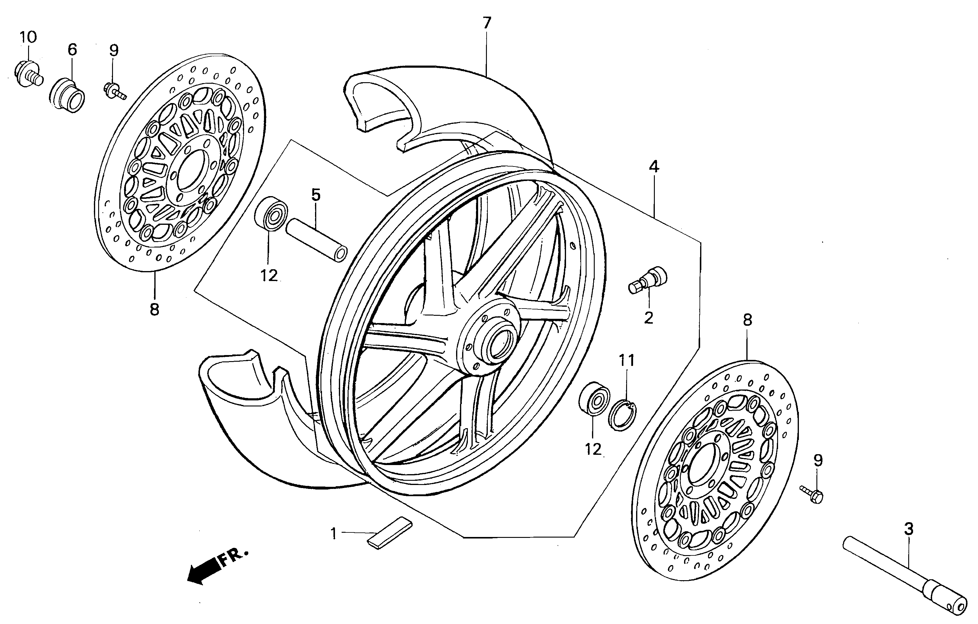 Front Wheel Parts for a 1998 Honda RS250 Technical Sports One, LLC