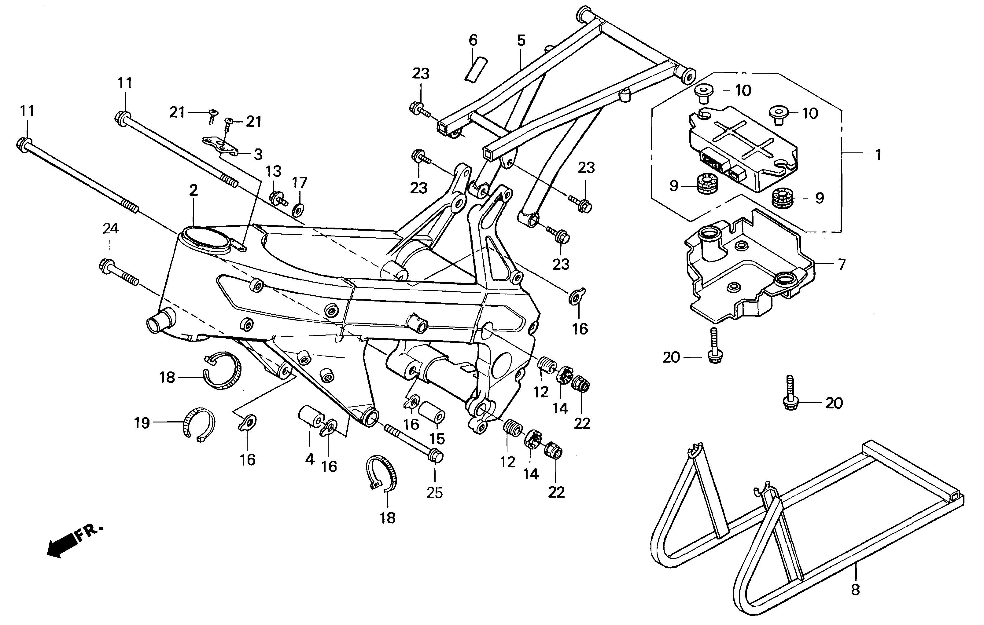 Engine Control Unit / Frame Body / Stand Parts for a 1998 Honda RS250 Technical Sports One, LLC
