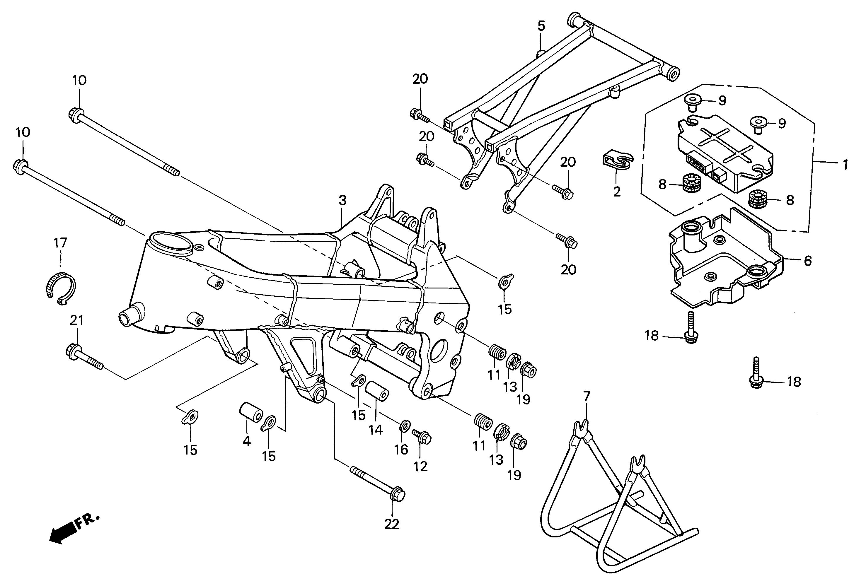 Engine Control Unit / Frame Body / Stand Parts for a 2001 Honda RS250 Technical Sports One, LLC