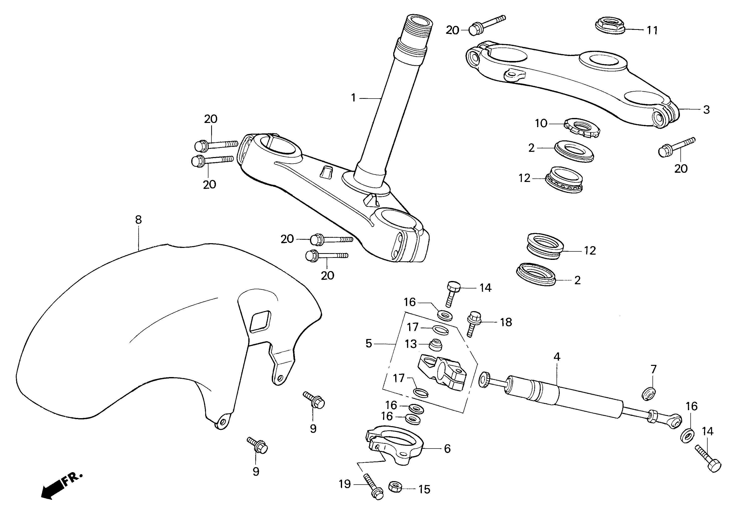 Steering Stem / Steering Damper / Front Fender for a 2002 Honda RS250 Technical Sports One, LLC