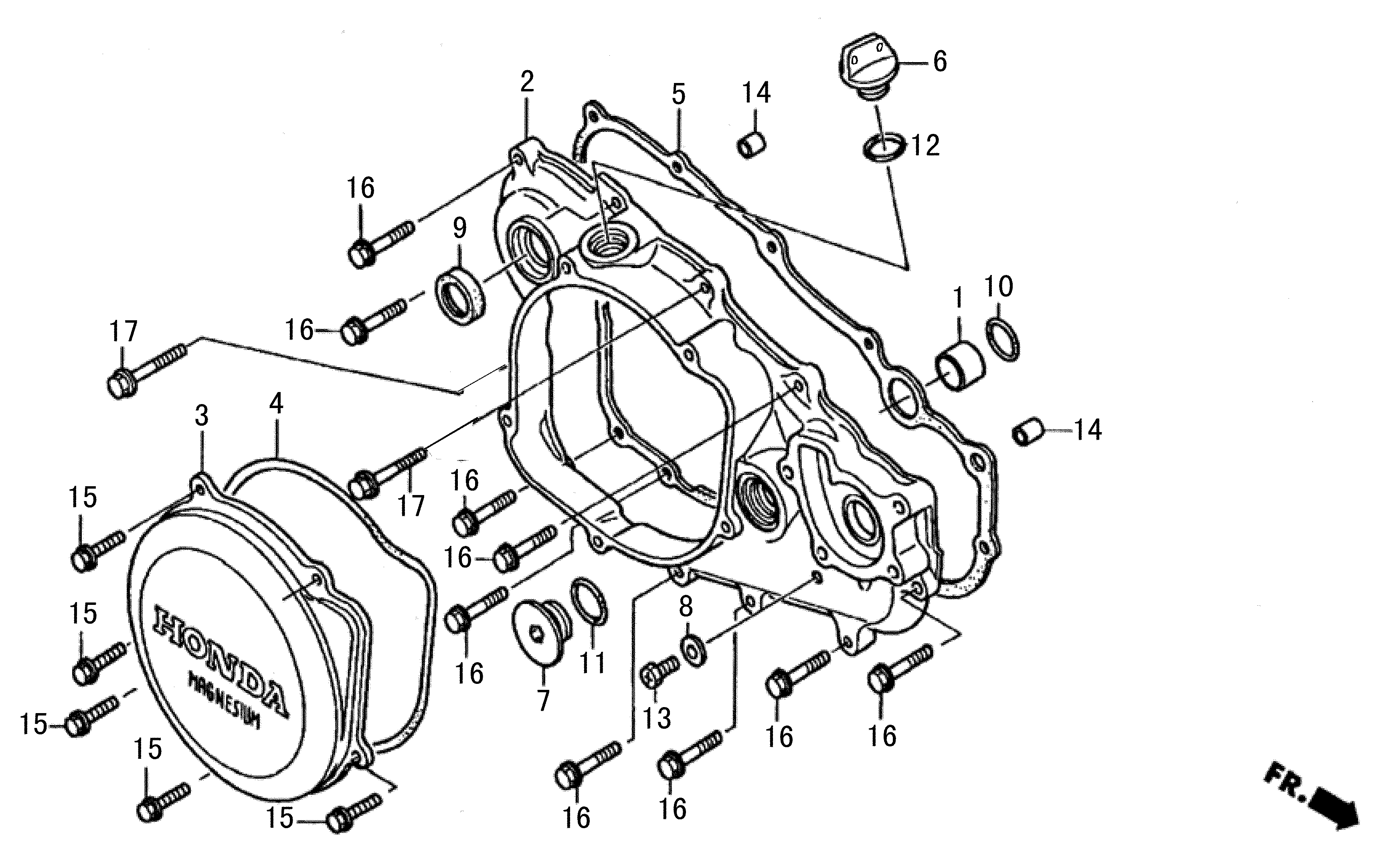 2008 Moriwaki MD250H Right Crankcase Cover Parts Manual Parts for Sale