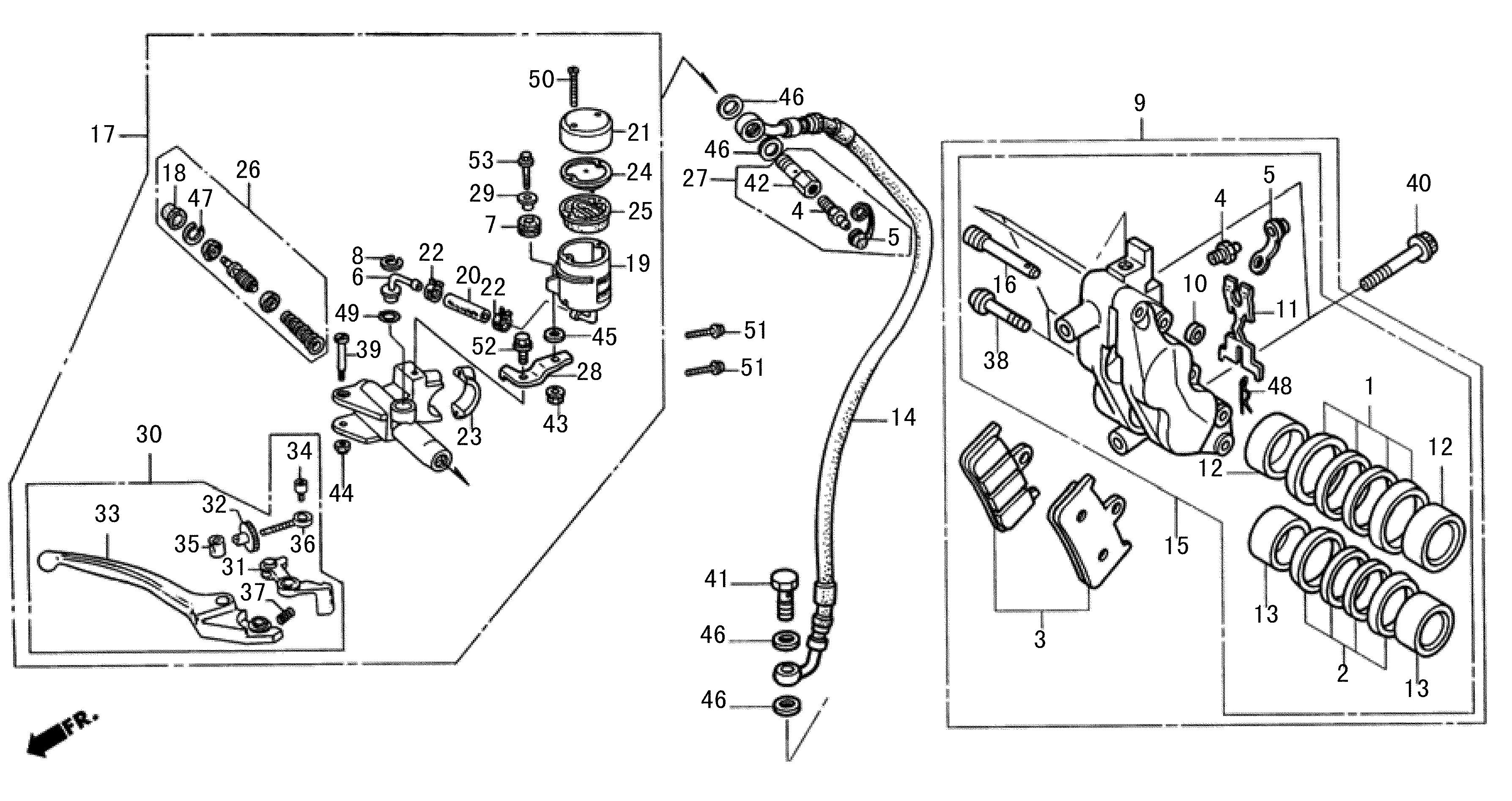 2008 Moriwaki MD250H Front Brake Caliper / Front Brake Mastercylinder Parts Manual Parts for Sale