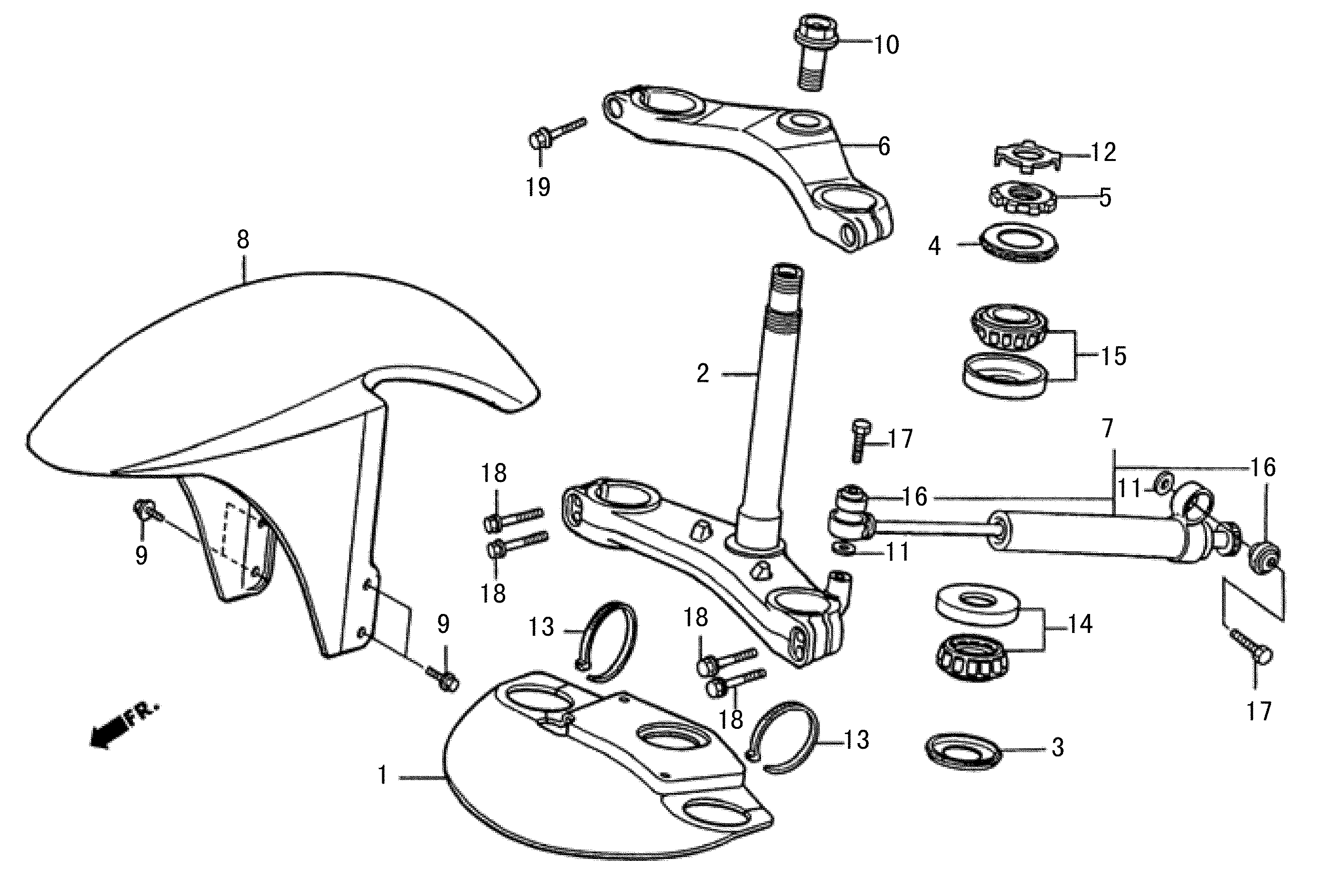 2008 Moriwaki MD250H Front Fender / Steering Stem / Steering Damper Parts Manual Parts for Sale