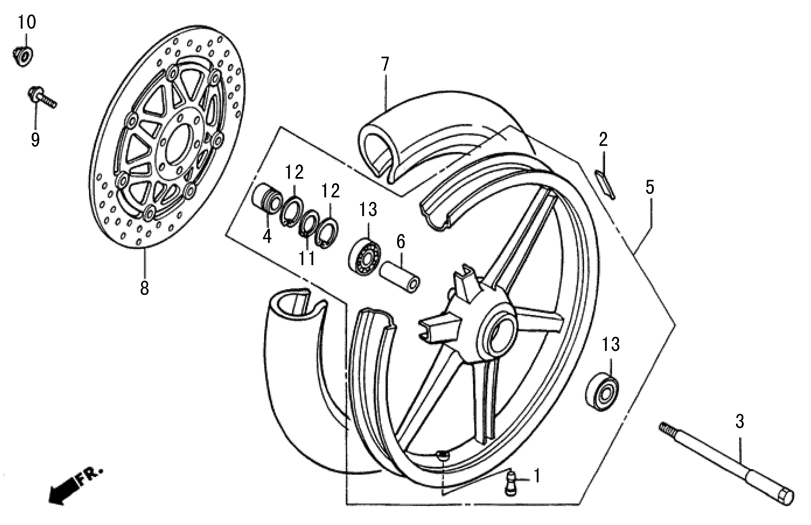 2008 Moriwaki MD250H Front Wheel Parts for Sale