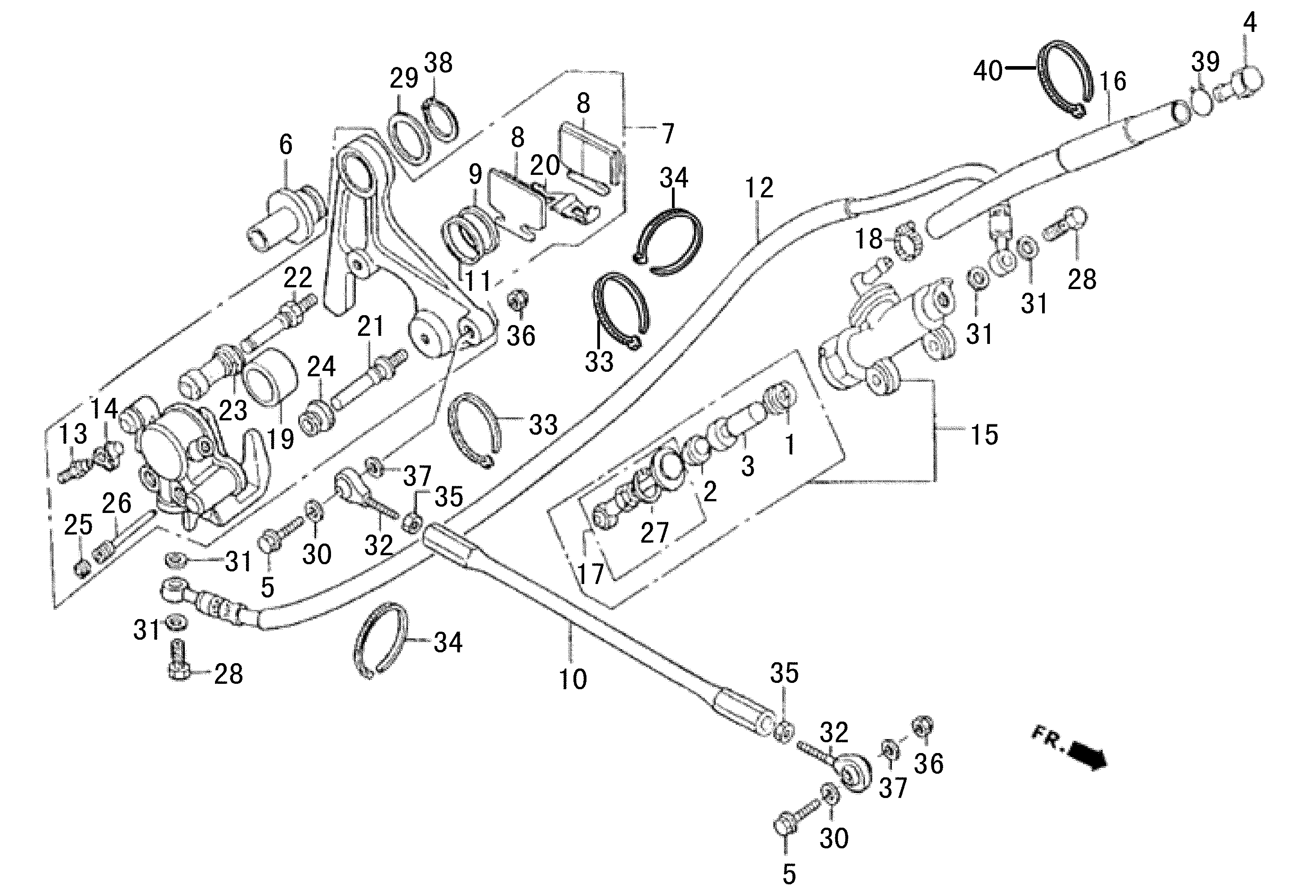 2008 Moriwaki MD250H Rear Brake Caliper / Rear Brake Master Cylinder Parts for Sale