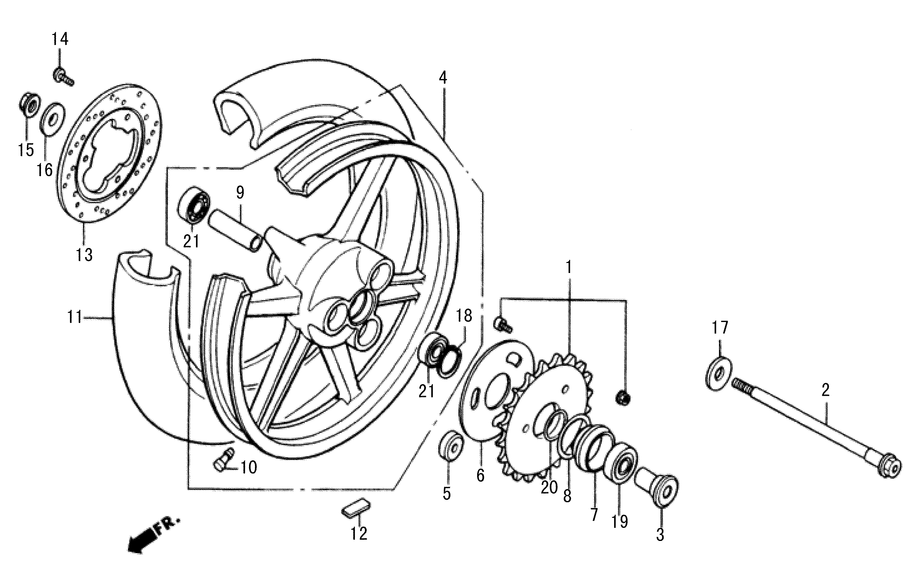 2008 Moriwaki MD250H Rear Wheel / Rear Sprocket / Rear Brake Disk for Sale