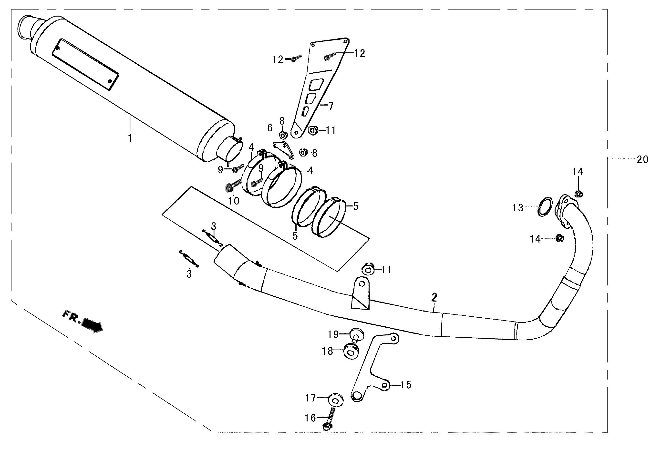 2008 Moriwaki MD250H Exhaust Pipe / Muffler Parts for Sale