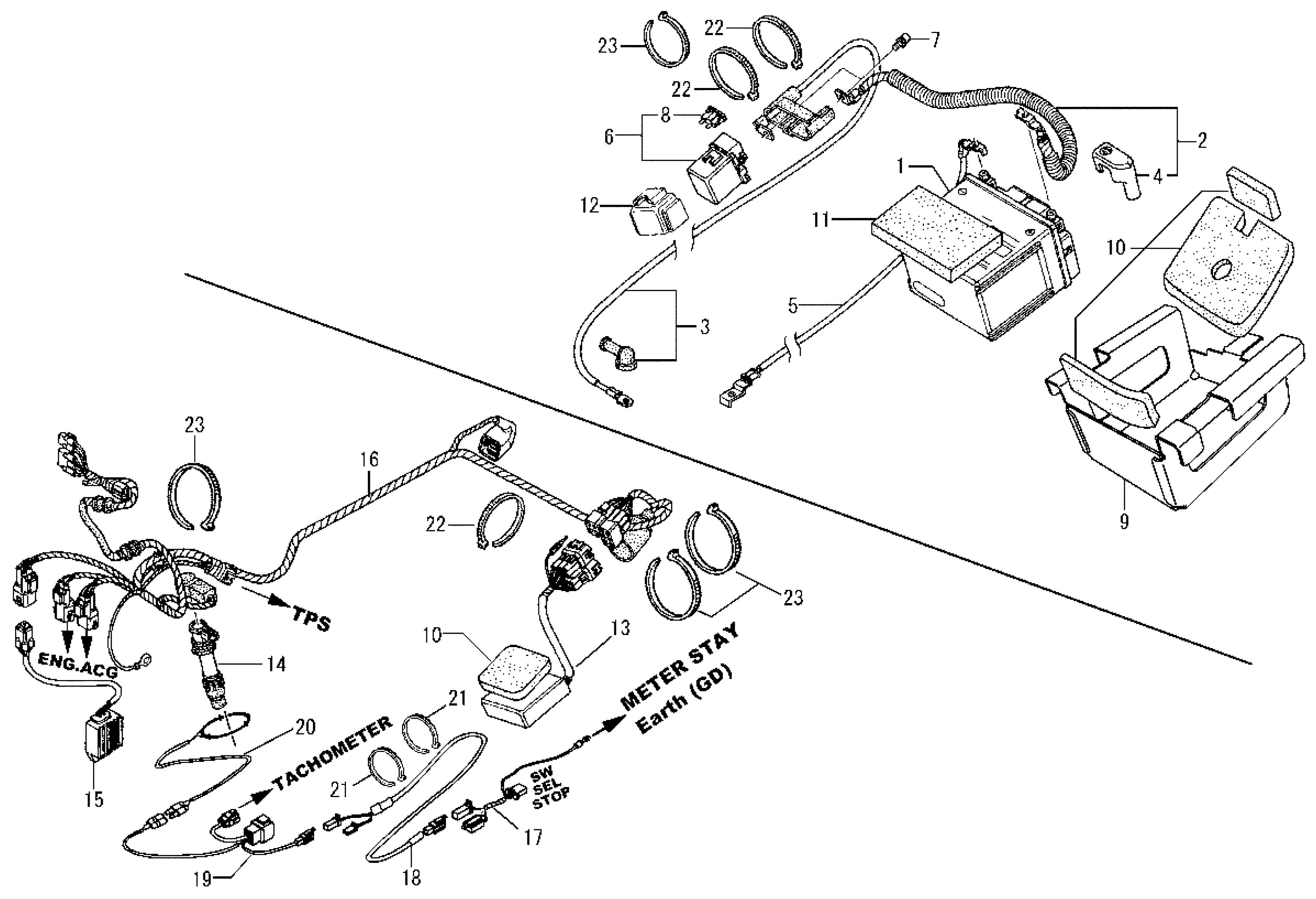2008 Moriwaki MD250H Battery / Wire Harness Parts for Sale