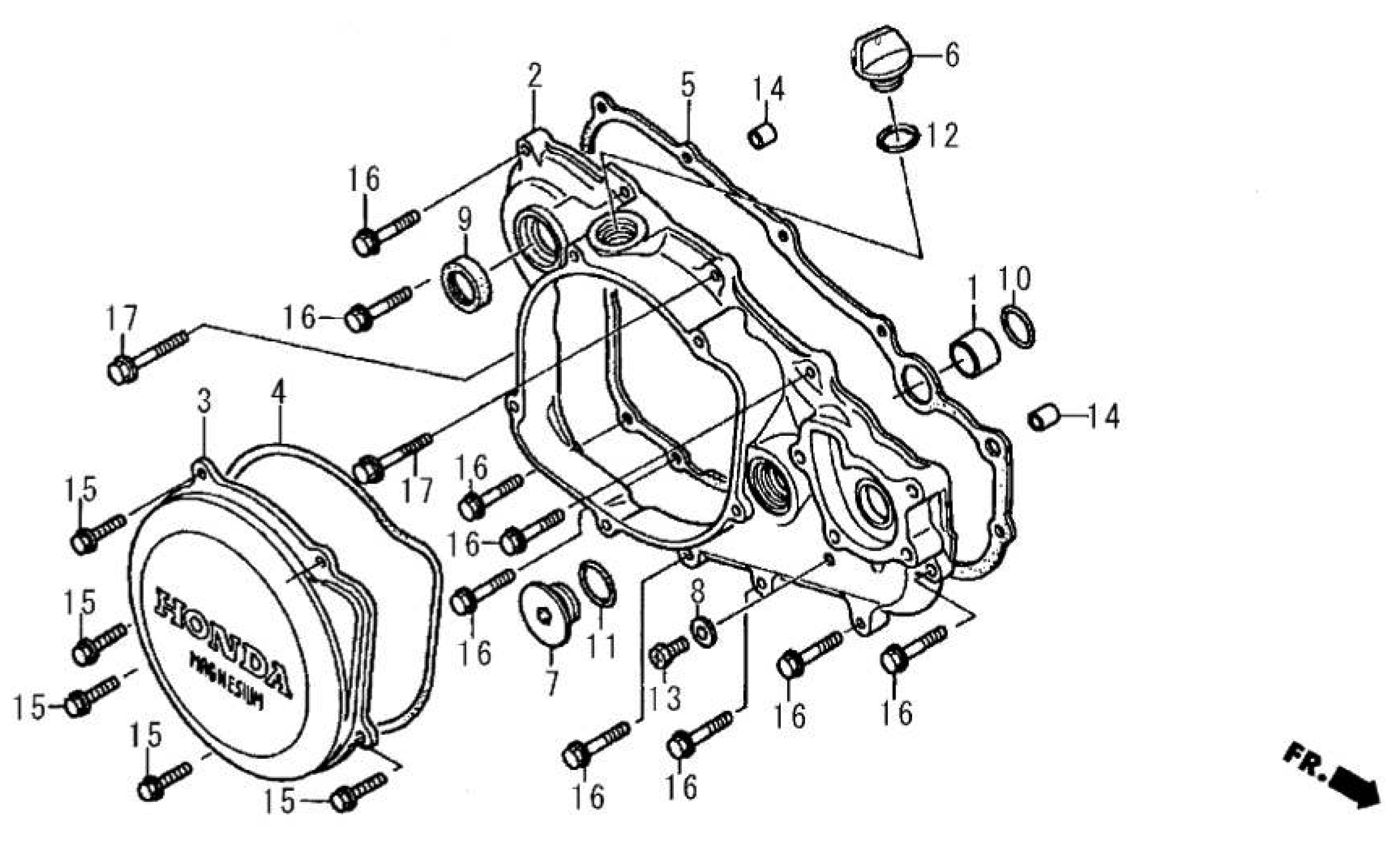 2009 Moriwaki MD250H Right Crankcase Cover Parts Manual Parts for Sale