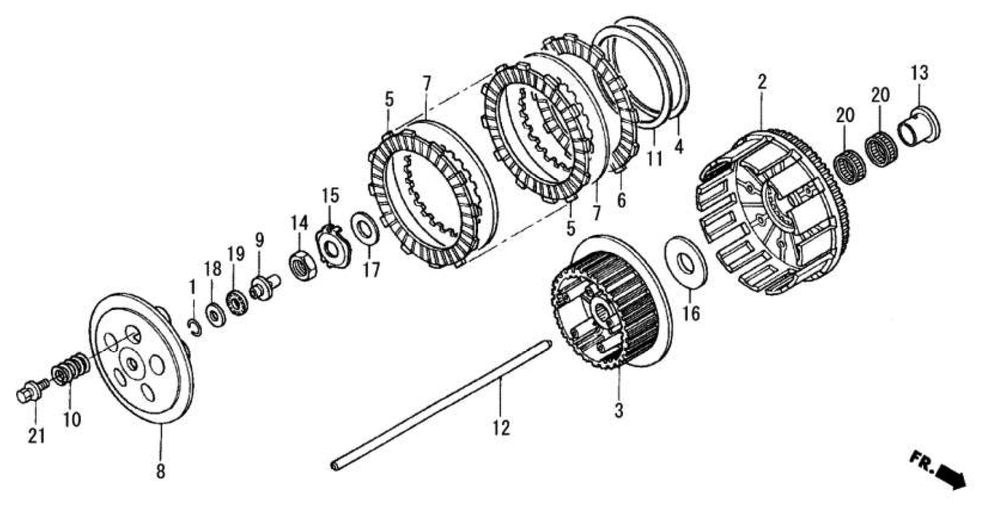 2009 Moriwaki MD250H Clutch Parts Manual Parts for Sale