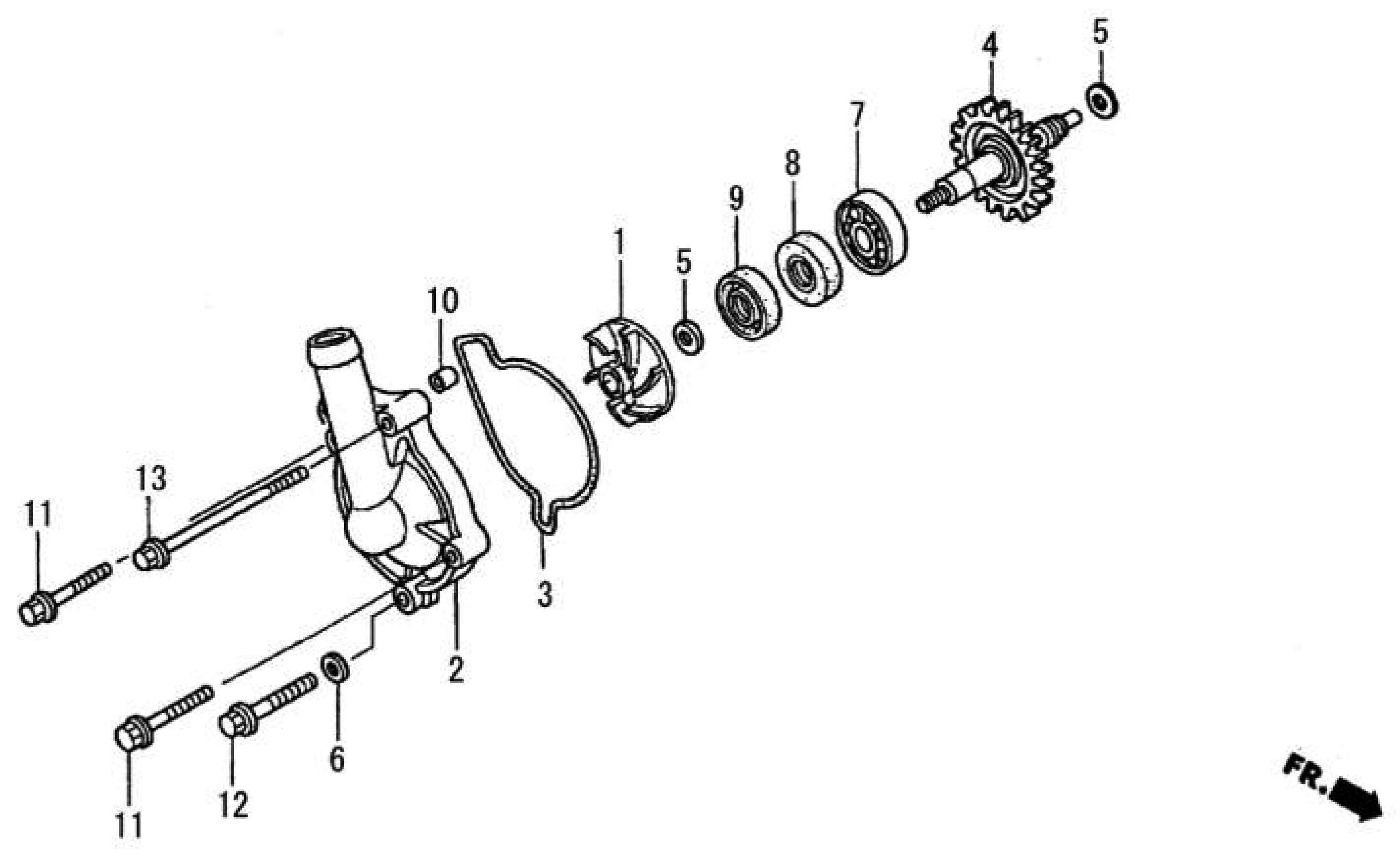 2009 Moriwaki MD250H Water Pump Parts Manual Parts for Sale