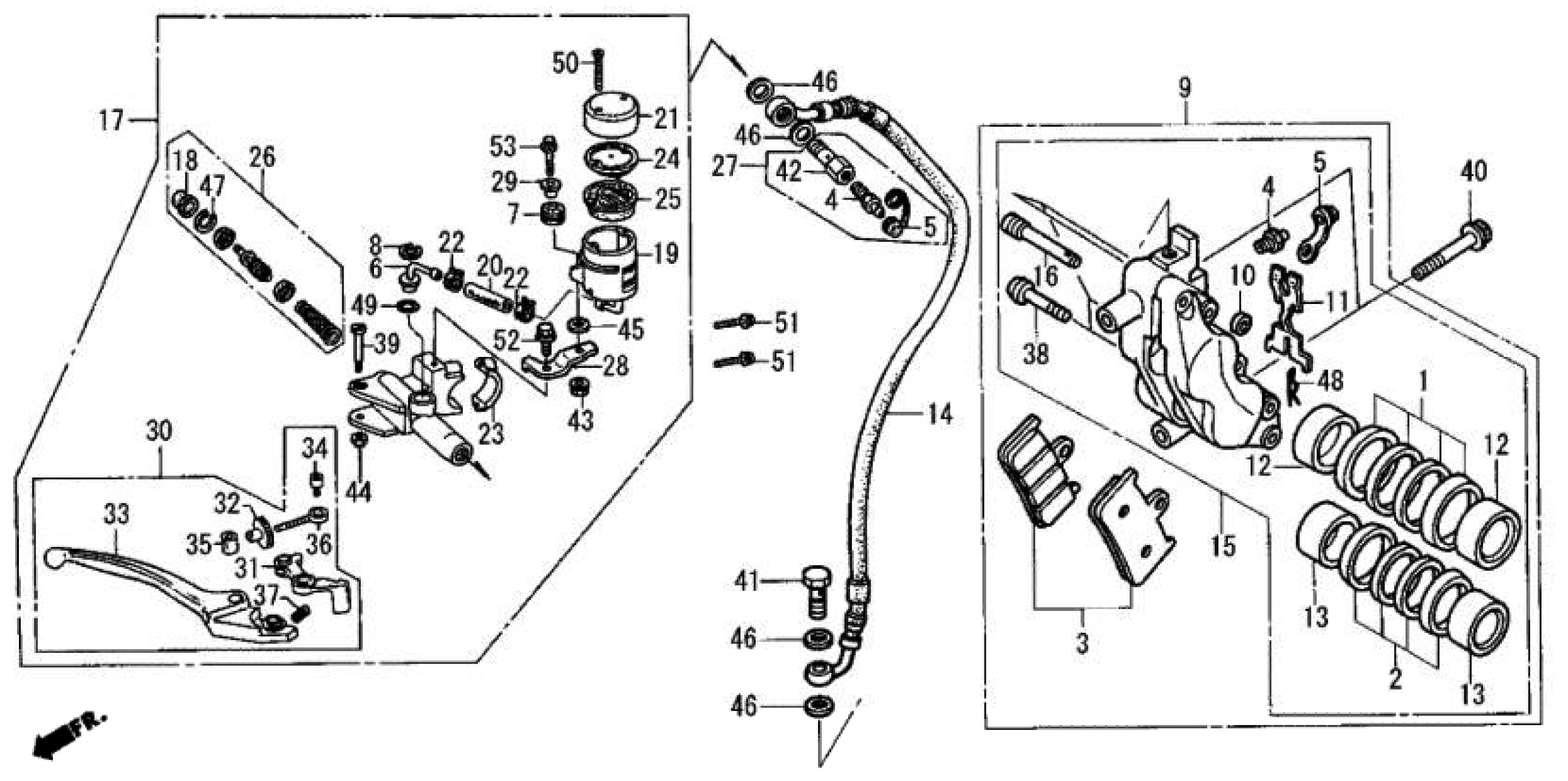 2009 Moriwaki MD250H Front Brake Caliper / Front Brake Mastercylinder Parts Manual Parts for Sale