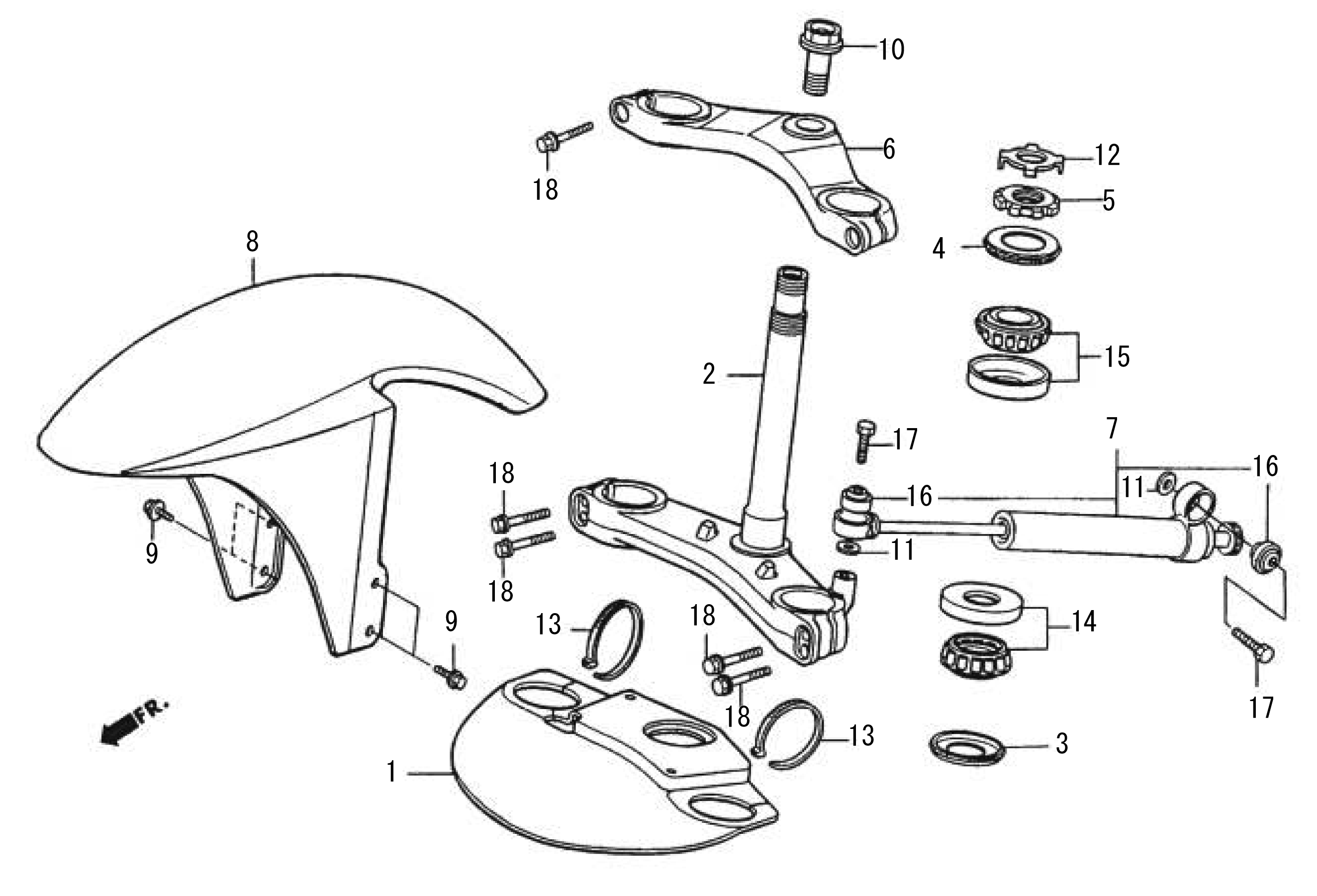 2009 Moriwaki MD250H Front Fender / Steering Stem / Steering Damper Parts Manual Parts for Sale