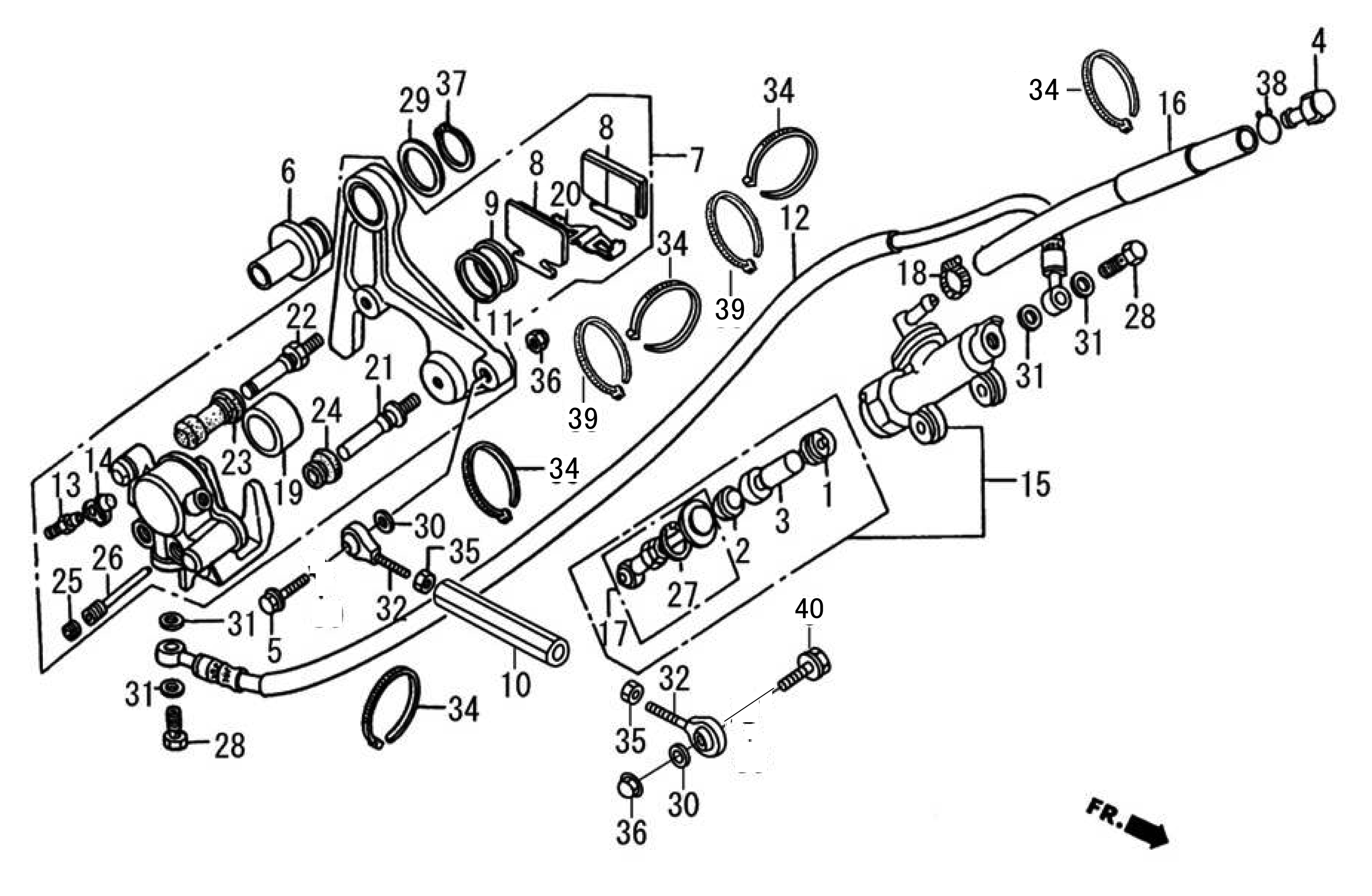 2009 Moriwaki MD250H Rear Brake Caliper / Rear Brake Master Cylinder Parts for Sale