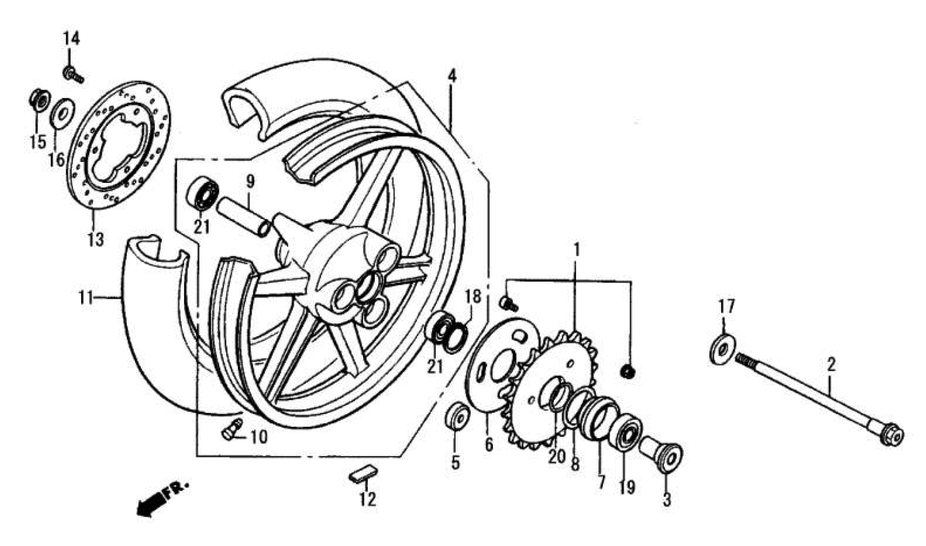 2009 Moriwaki MD250H Rear Wheel / Rear Sprocket / Rear Brake Disk for Sale