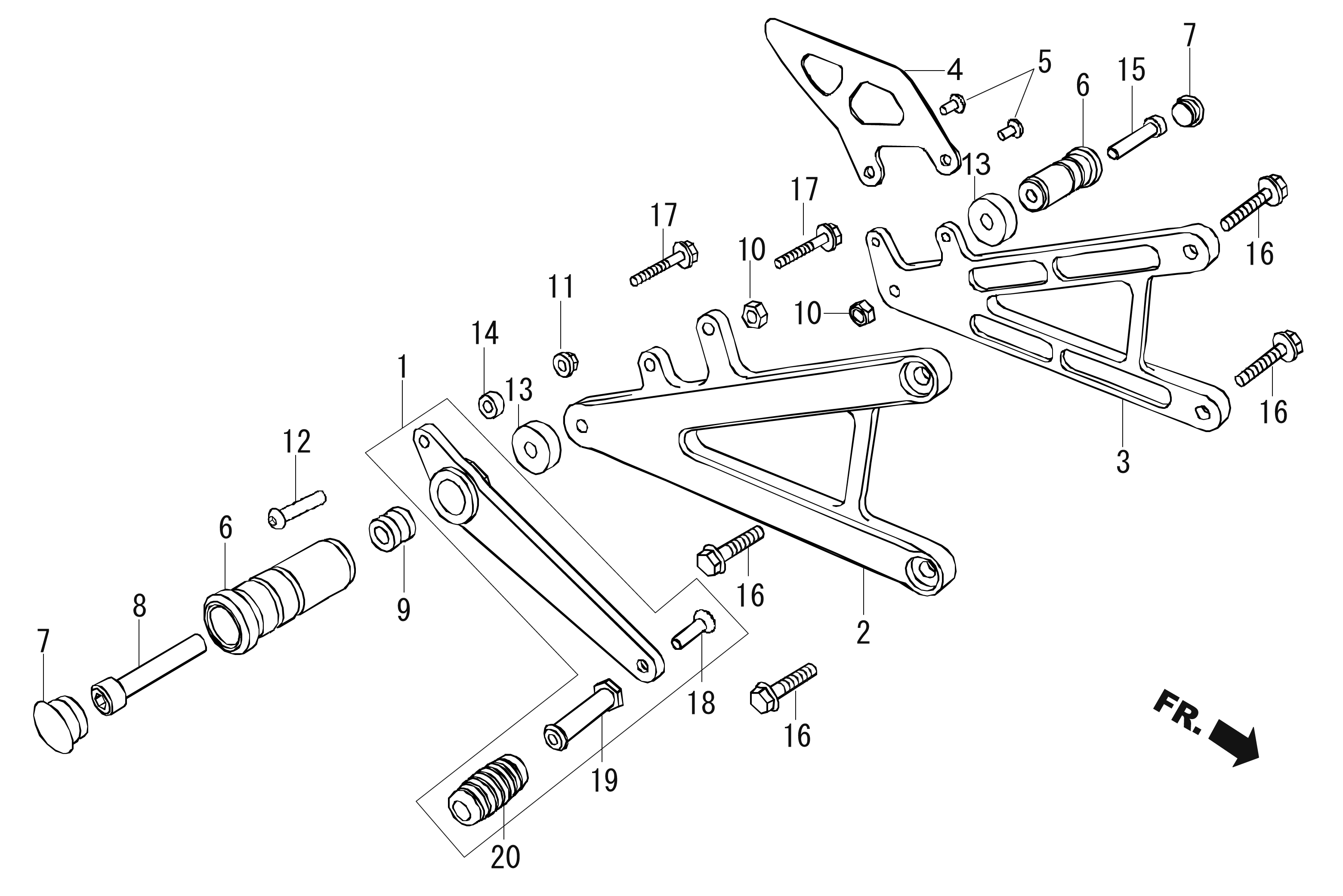2009 Moriwaki MD250H Brake Pedal / Footpeg Parts for Sale