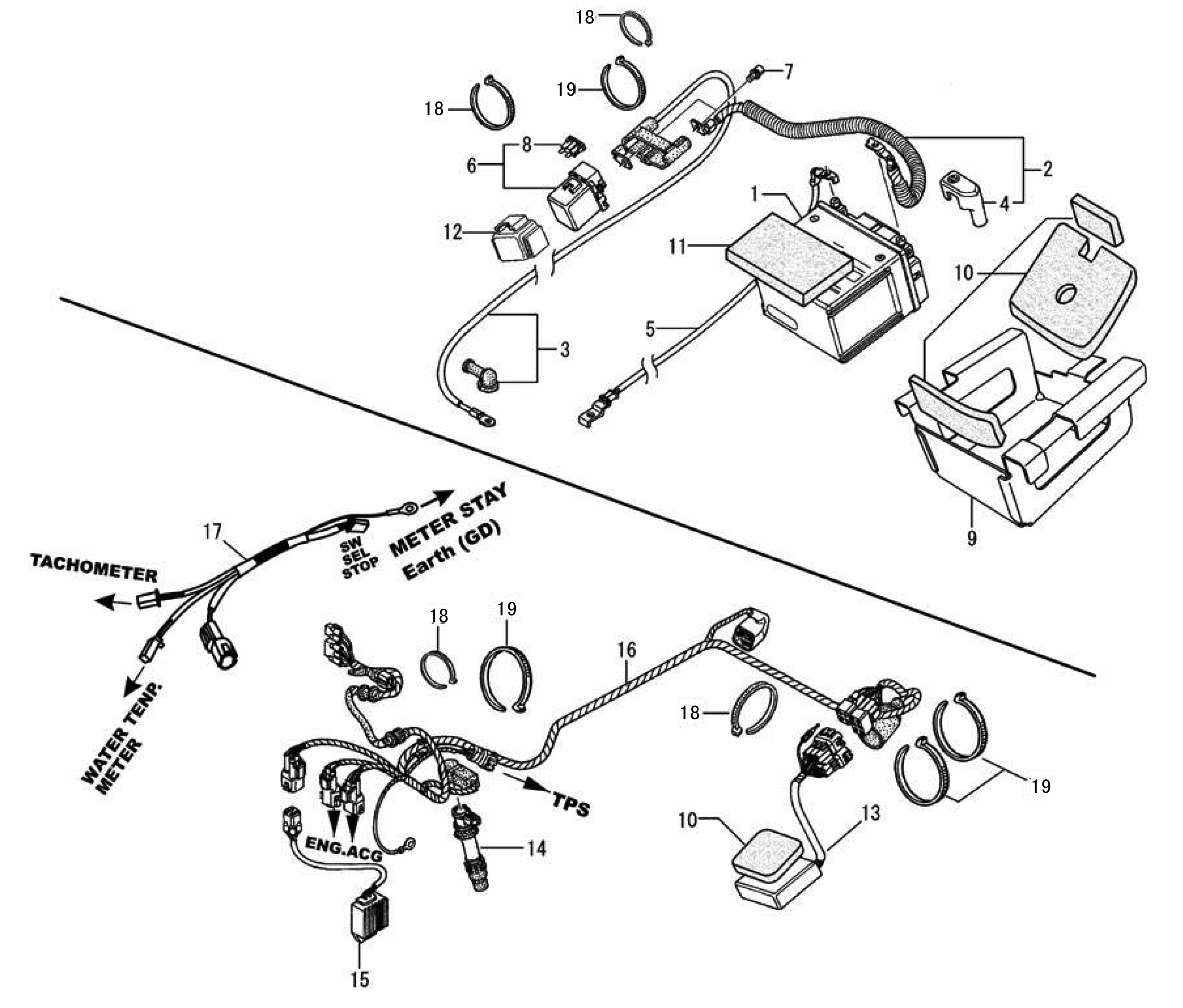 2009 Moriwaki MD250H Battery / Wire Harness Parts for Sale