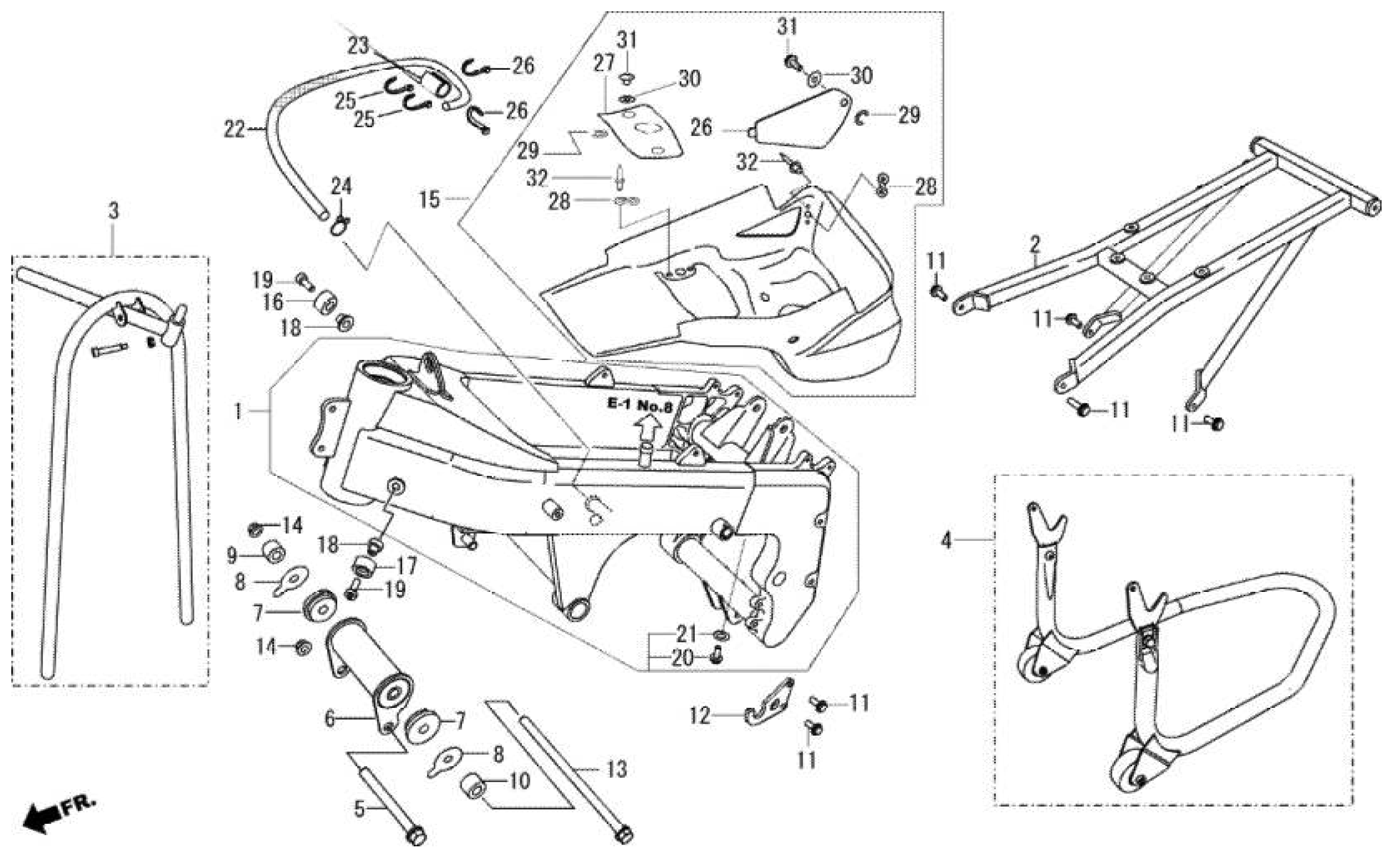 2009 Moriwaki MD250H Frame / Carburetor Box / Stands Parts for Sale