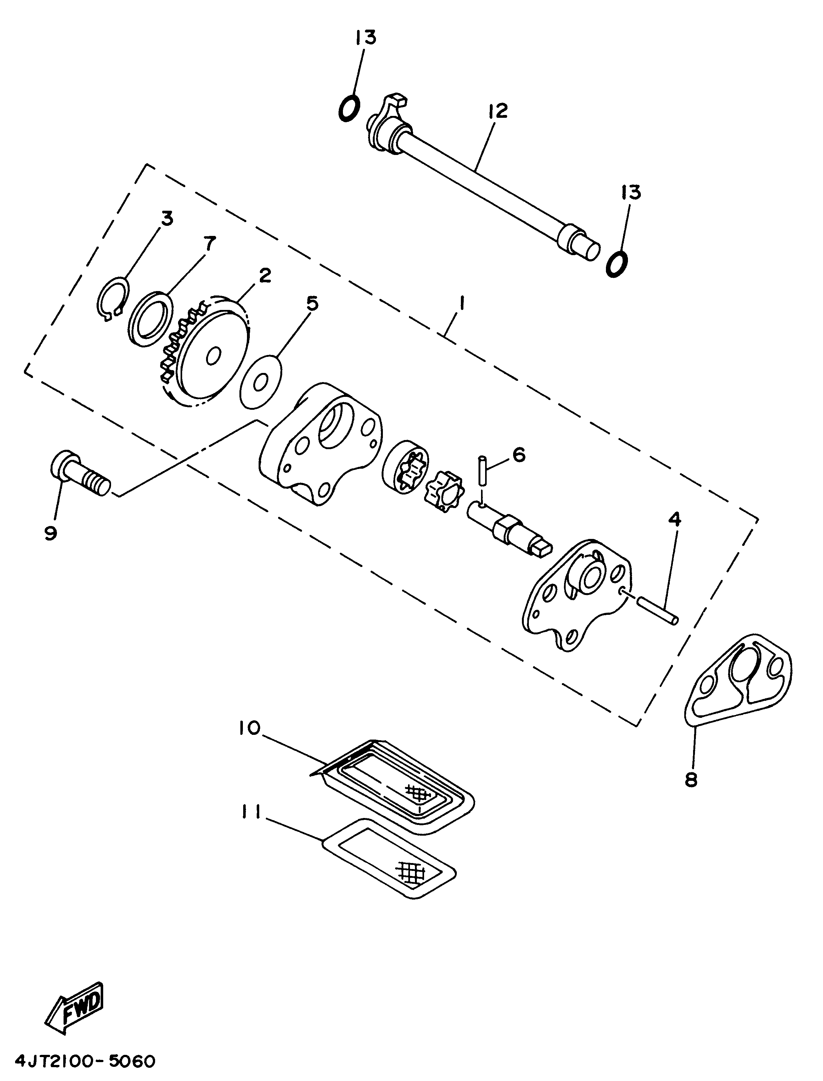 Technical Sports One, LLC 1996 Yamaha TZ125 (4JT3) Oil Pump and Oil Pump Parts