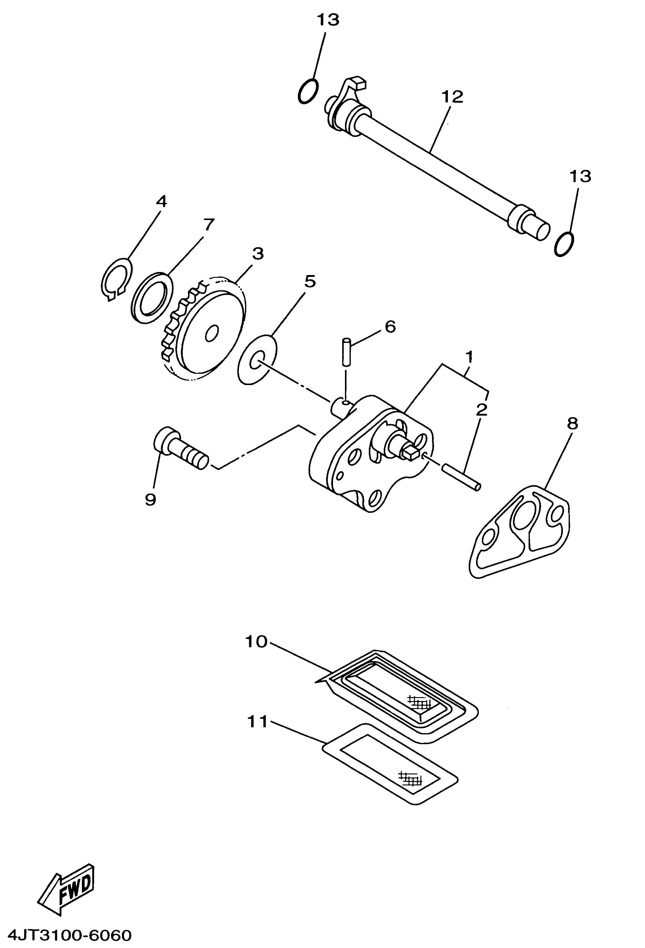 Technical Sports One, LLC 1998 Yamaha TZ125 (4JT5) Oil Pump and Oil Pump Parts