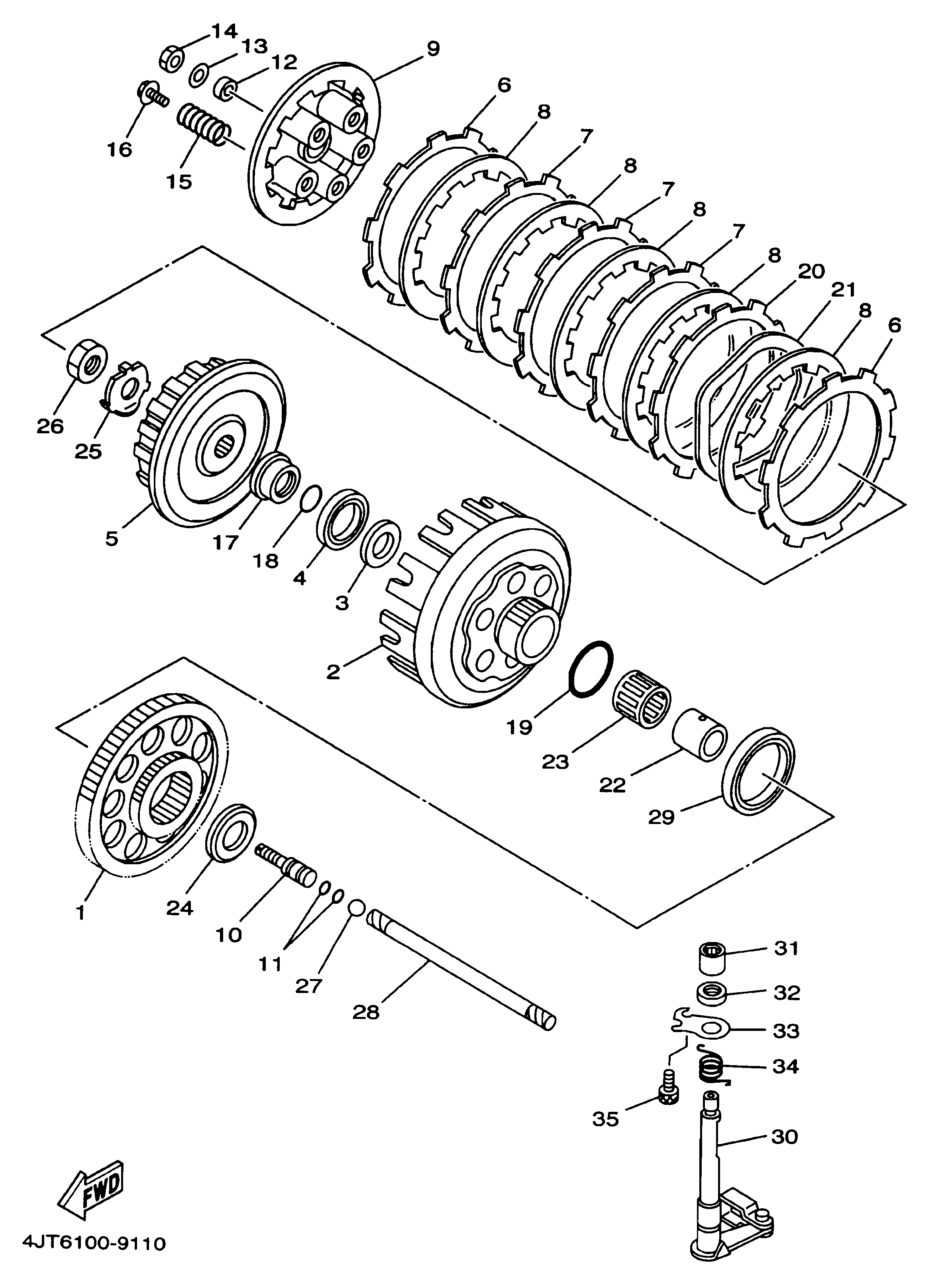 Technical Sports One, LLC 1999 Yamaha TZ125 (4JT6) Clutch / Clutch Plates 
