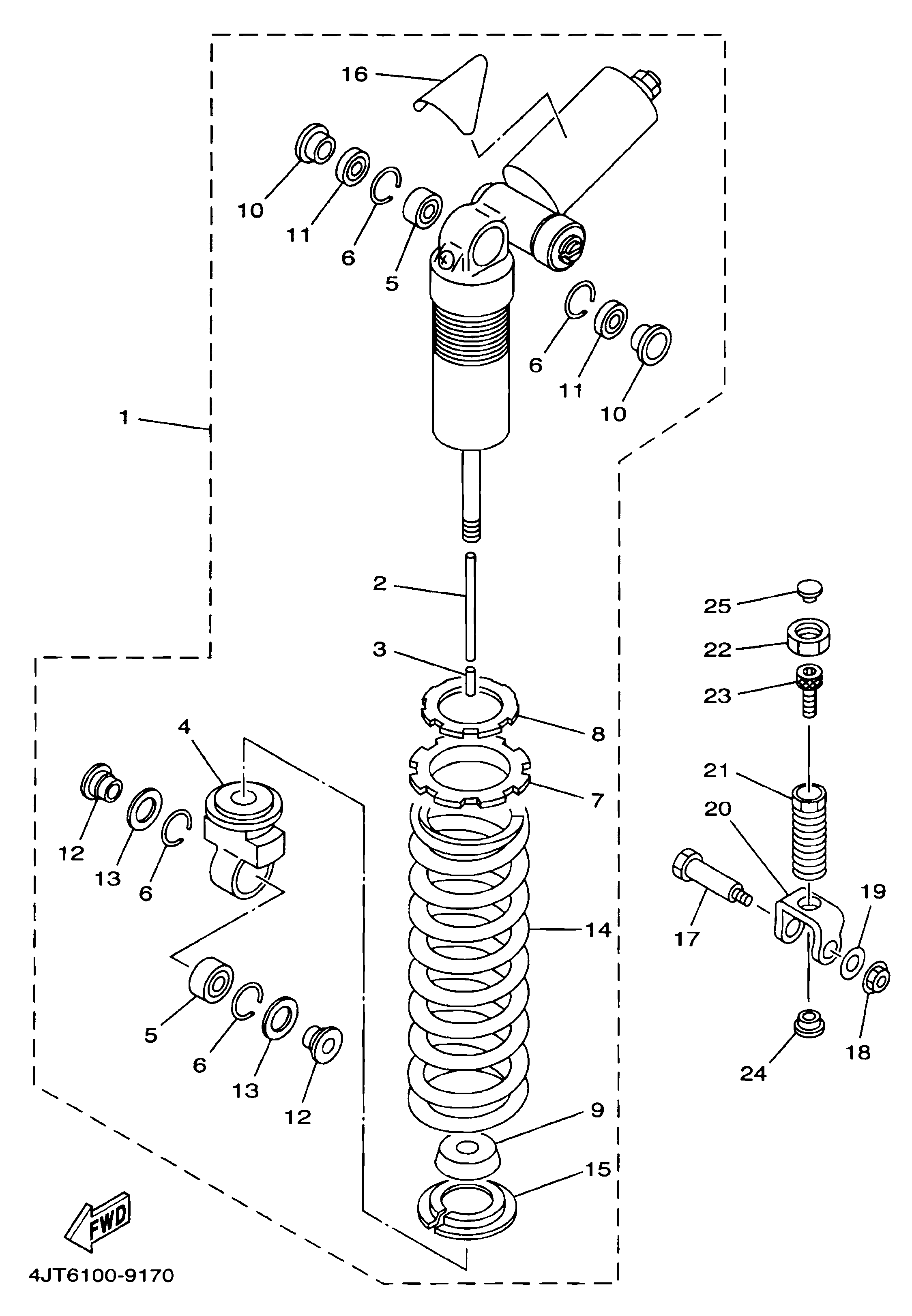 Technical Sports One, LLC 1999 Yamaha TZ125 (4JT6) the Rear Shock Absorber