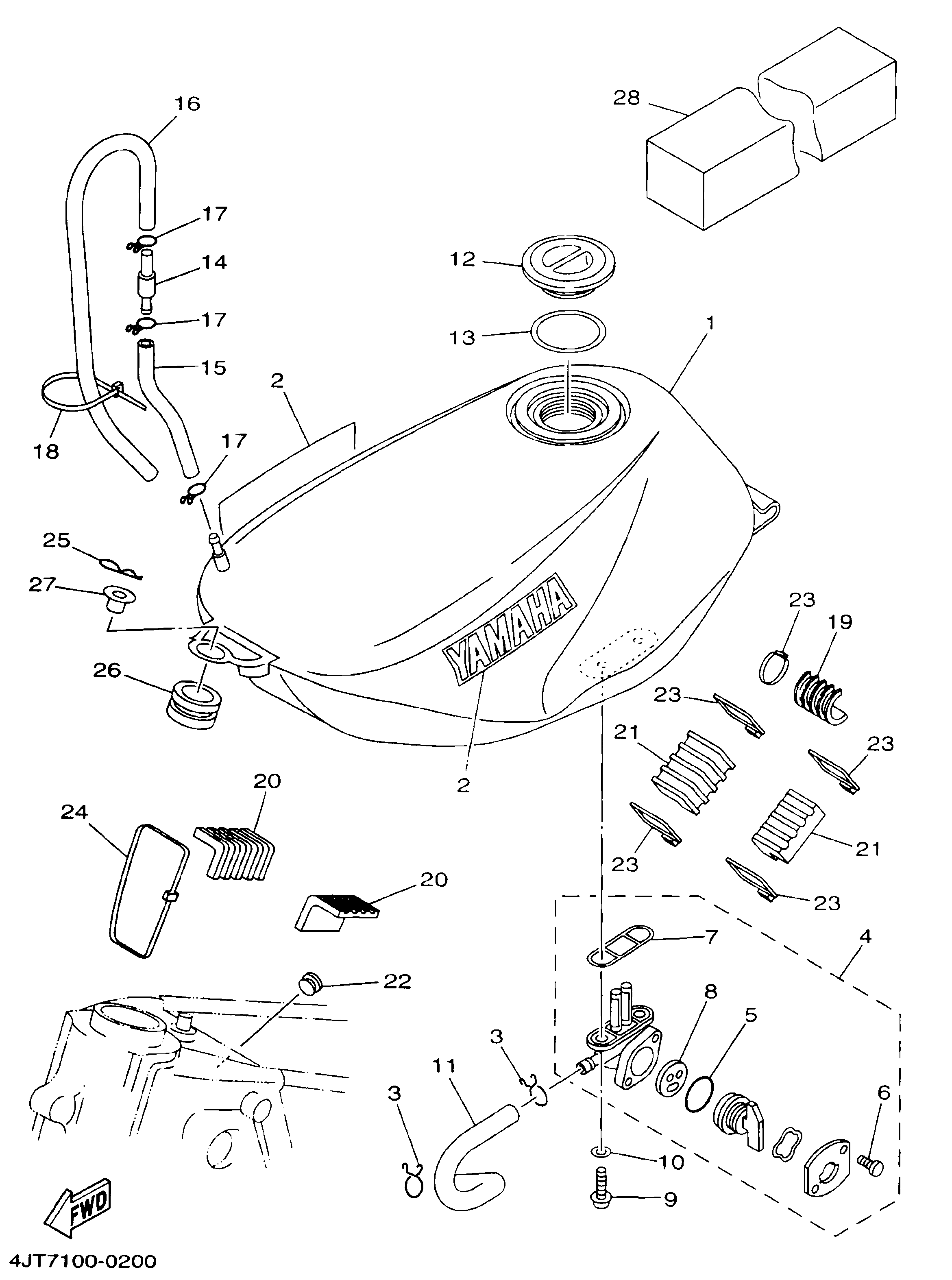 Technical Sports One, LLC 2000 Yamaha TZ125 (4JT7) the Fuel Tank