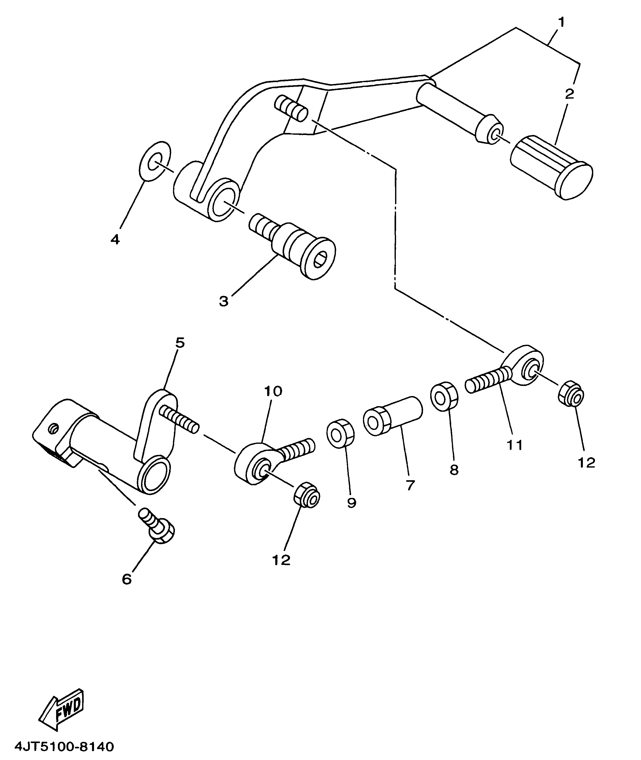 Technical Sports One, LLC 2000 Yamaha TZ125 (4JT7) Imageof the Gear Shift Pedal / Shaft