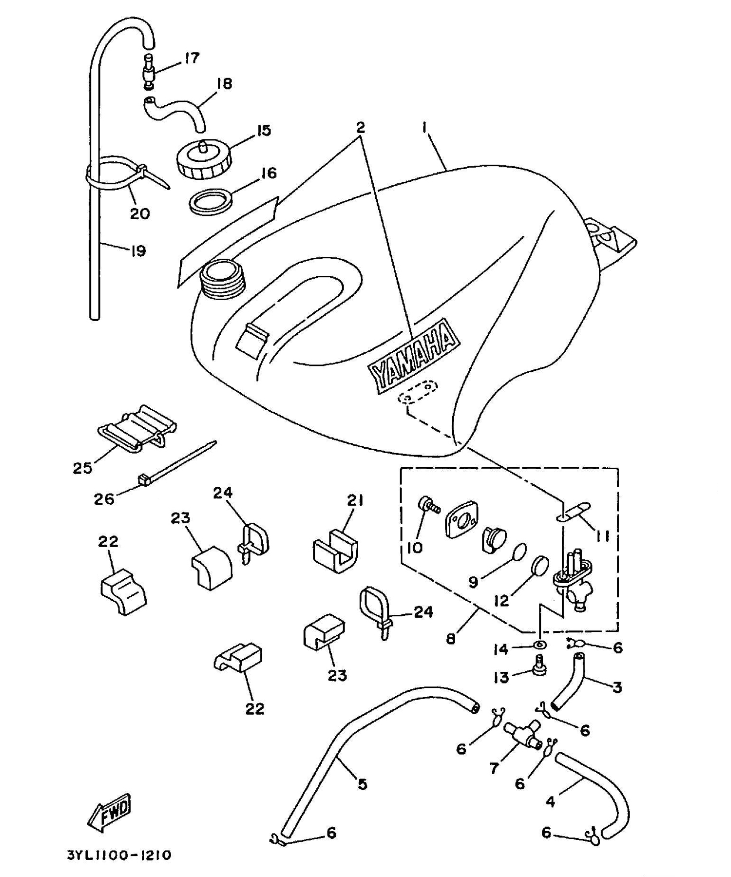 Technical Sports One, LLC 1991 Yamaha TZ250 (3YL1) the Fuel Tank