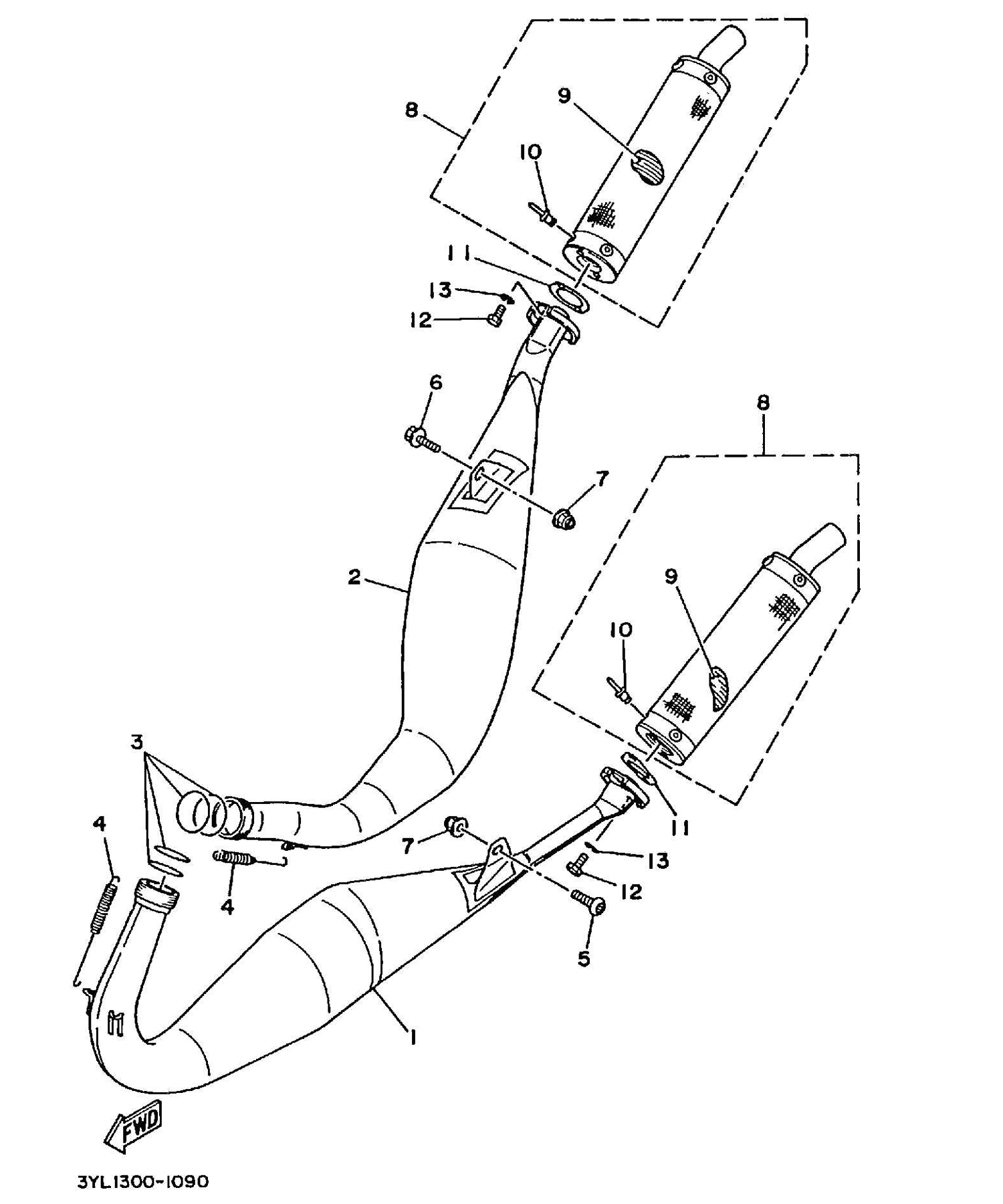 Technical Sports One, LLC 1991 Yamaha TZ250 (3YL1) the Expansion Chamber / Silencer