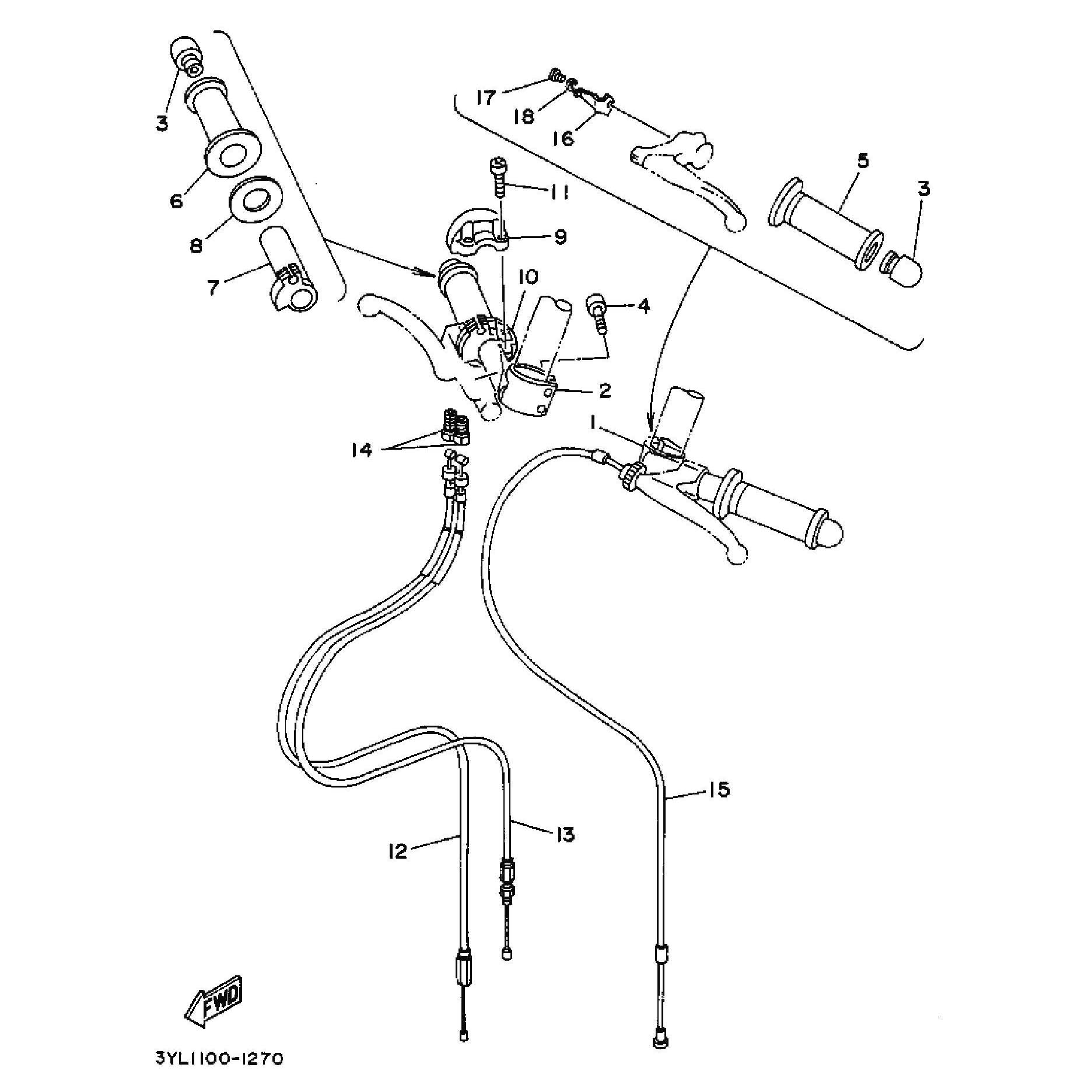 Technical Sports One, LLC 1992 Yamaha TZ250 (4DP1) Cable / Handlebar / Throttle Grip
