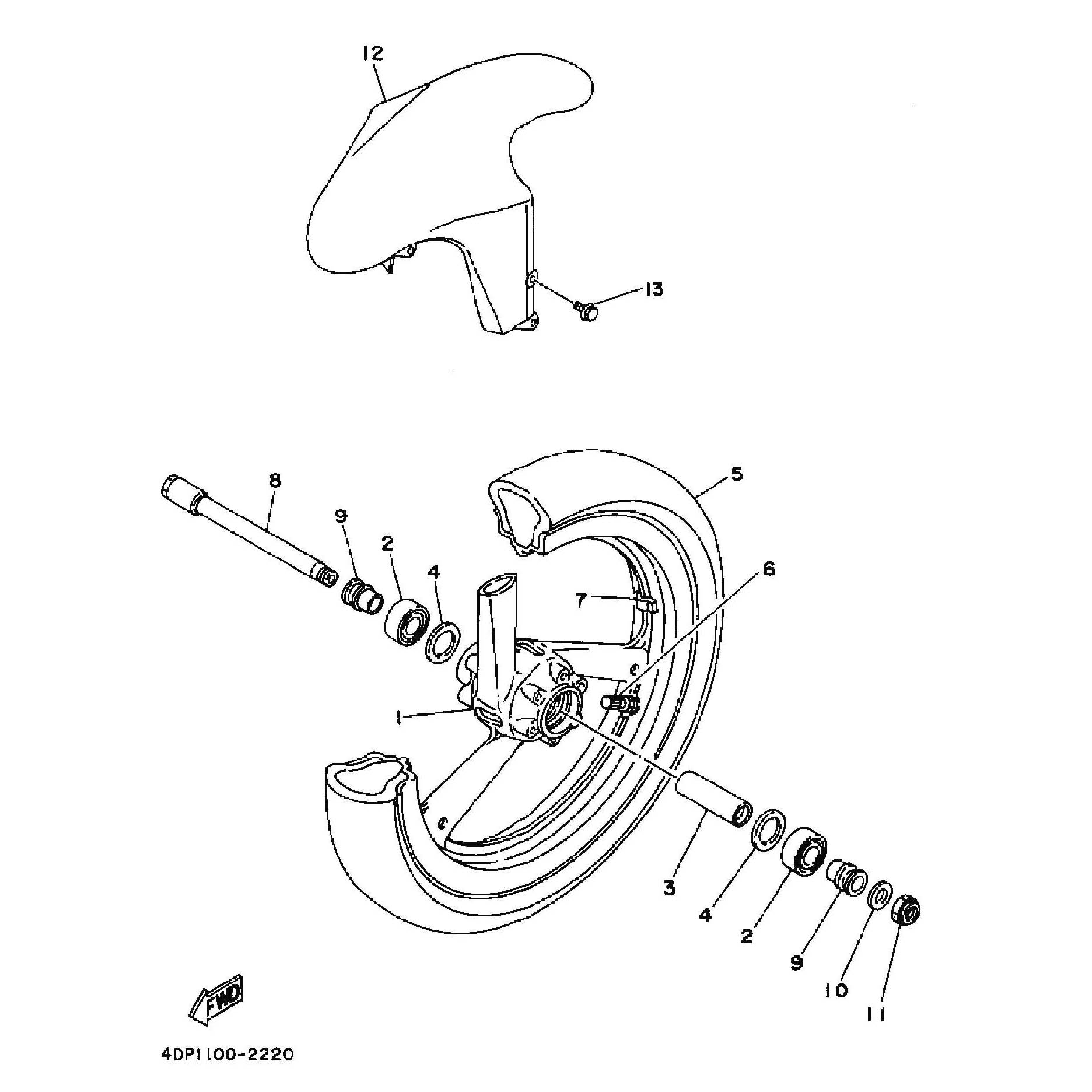 Technical Sports One, LLC 1993 Yamaha TZ250 (4DP2) Image for the Front Wheel