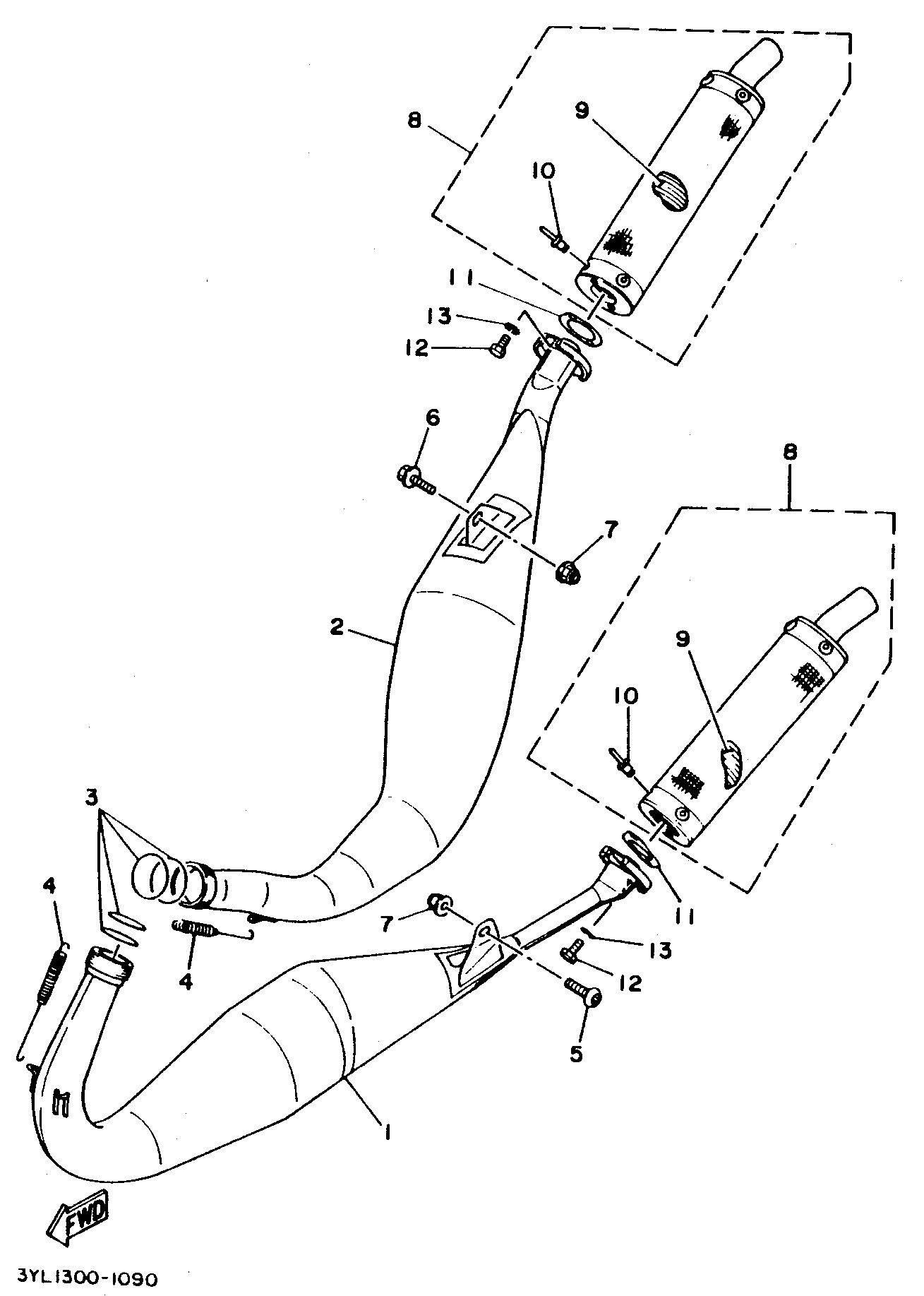 Technical Sports One, LLC 1994 Yamaha TZ250 (4DP3) the Expansion Chamber / Silencer