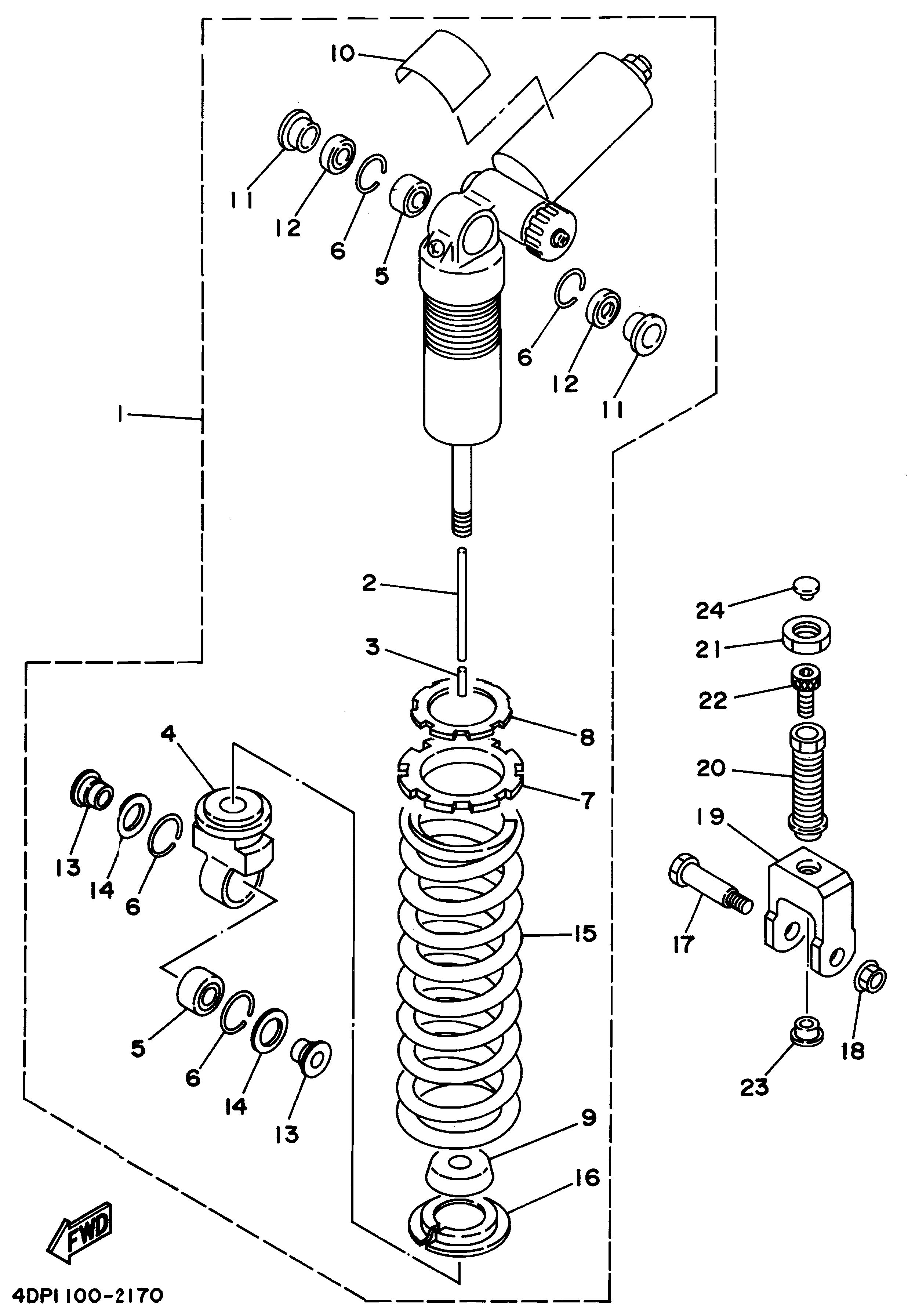 Technical Sports One, LLC 1995 Yamaha TZ250 (4DP4) the Rear Shock Absorber