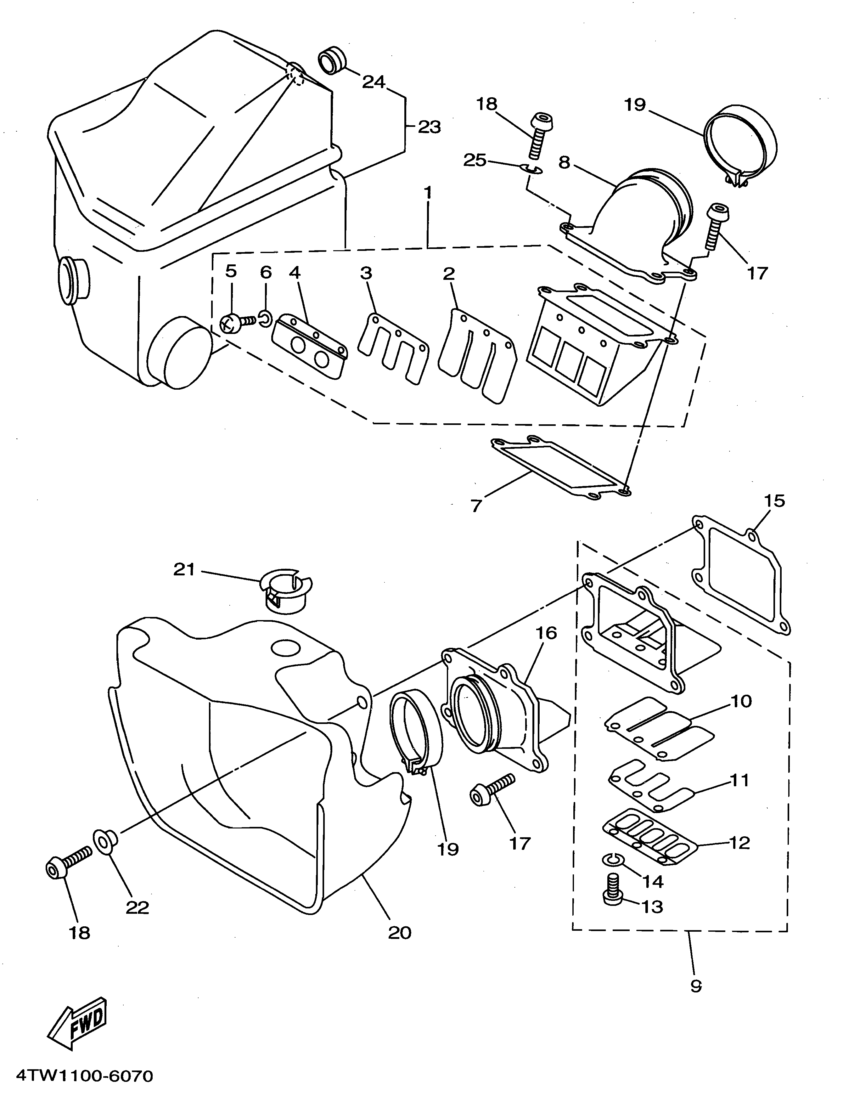Technical Sports One, LLC 1996 Yamaha TZ250 (4TW1) Intake / Carburetor Box