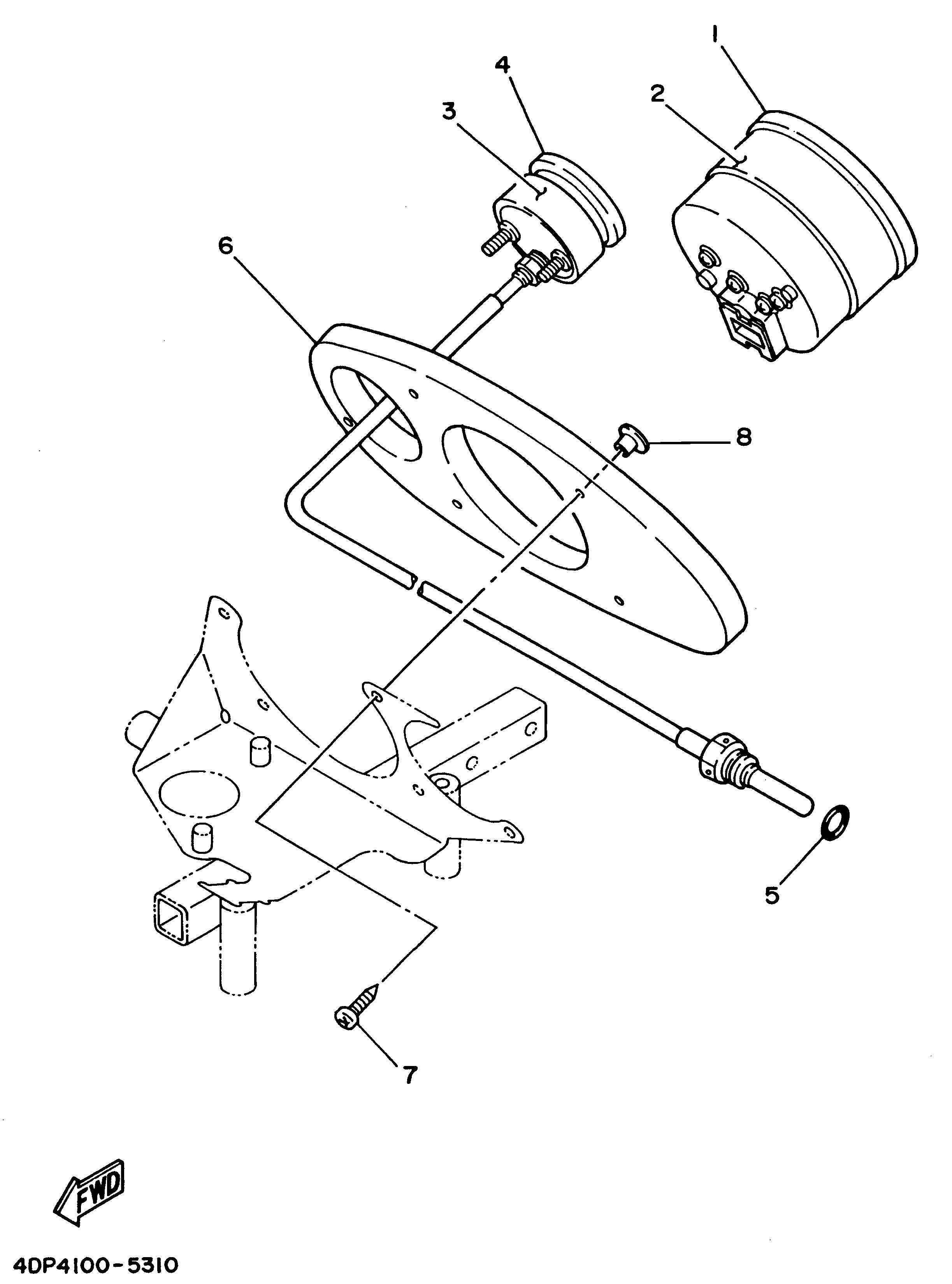 Technical Sports One, LLC 1996 Yamaha TZ250 (4TW1) Image Meter Panel / Tachometer / Water Temperature Gauge