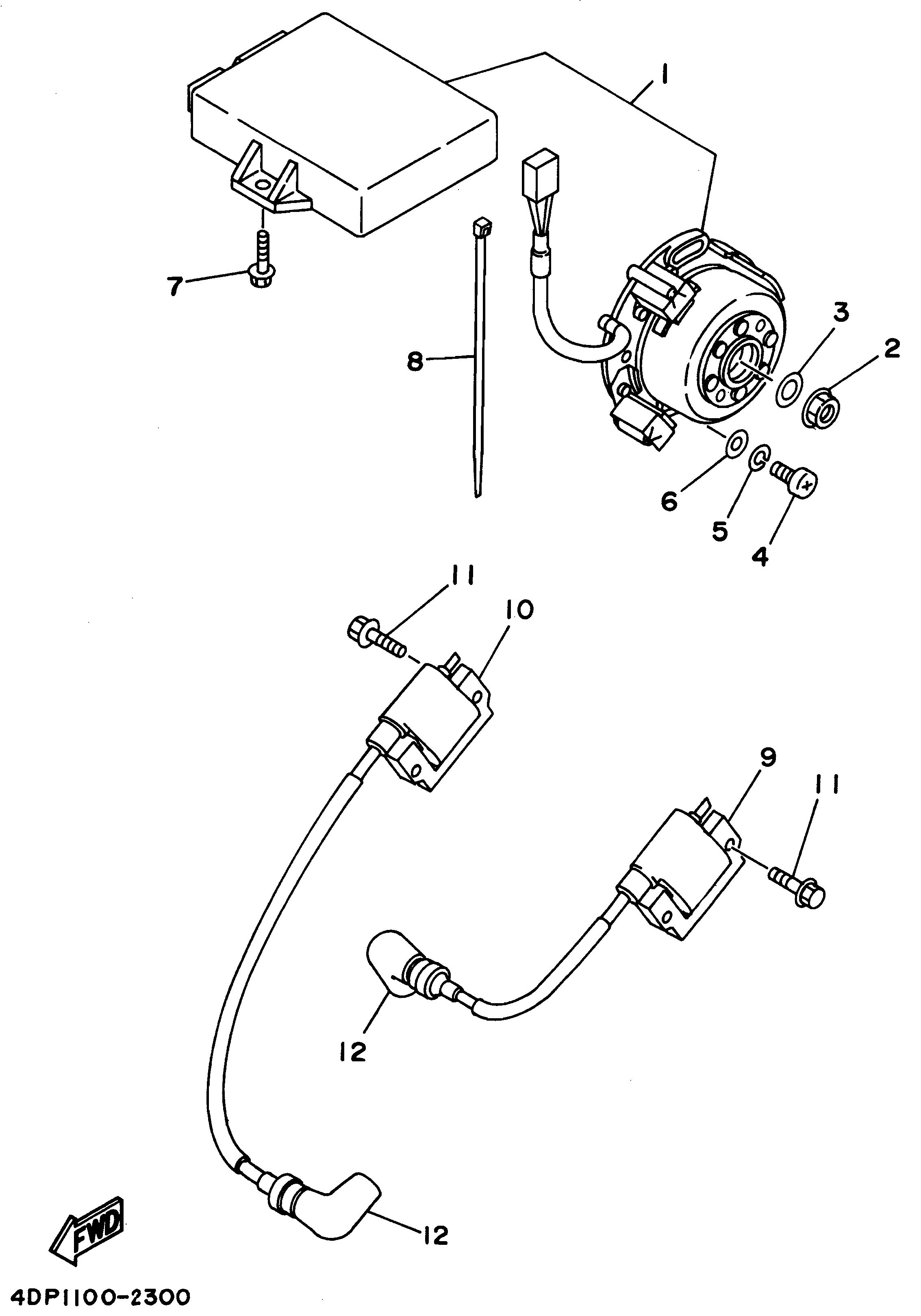 Technical Sports One, LLC 1996 Yamaha TZ250 (4TW1) the AC Generator Set / ECU / Ignition Coil