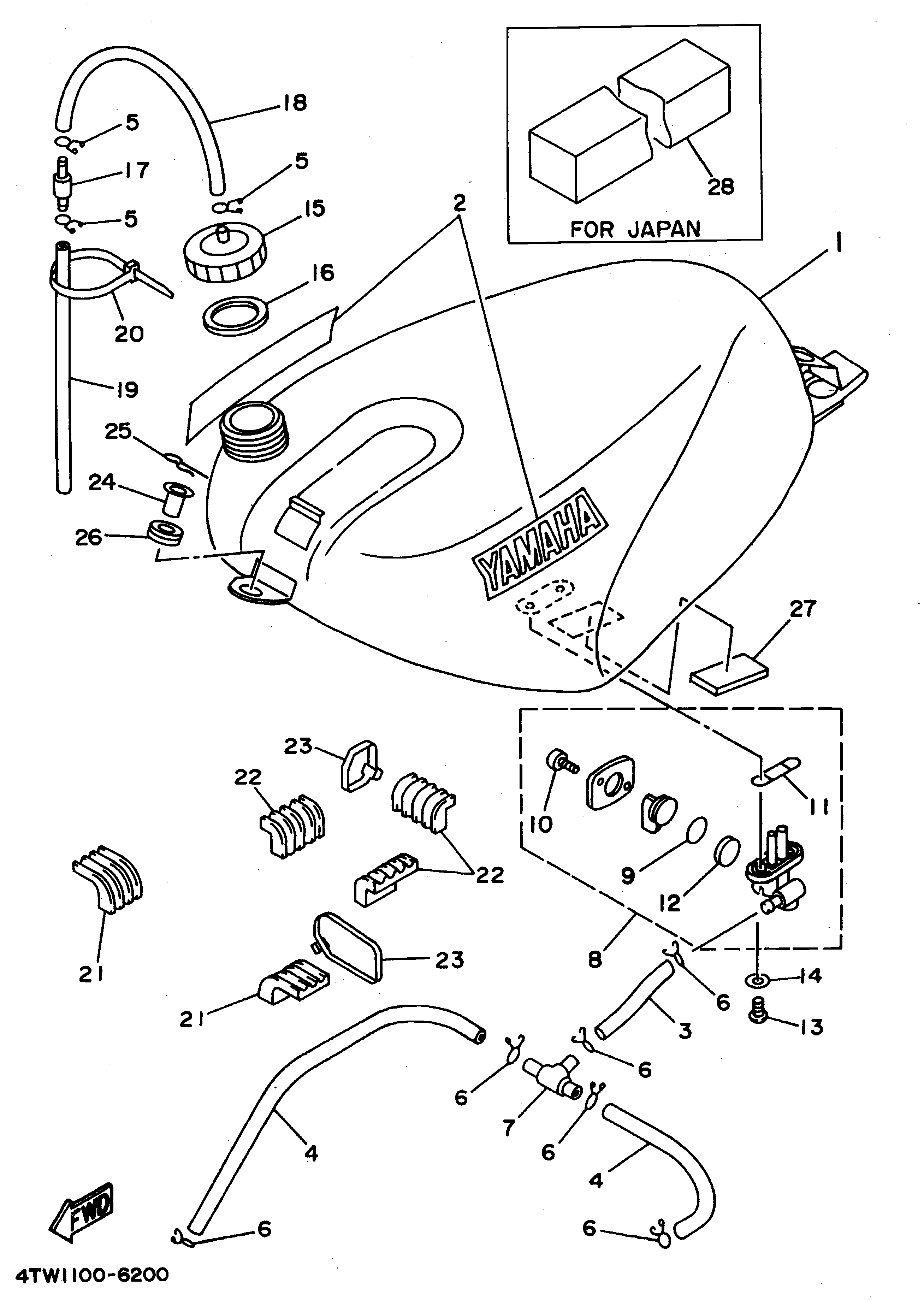 Technical Sports One, LLC 1997 Yamaha TZ250 (4TW2) the Fuel Tank