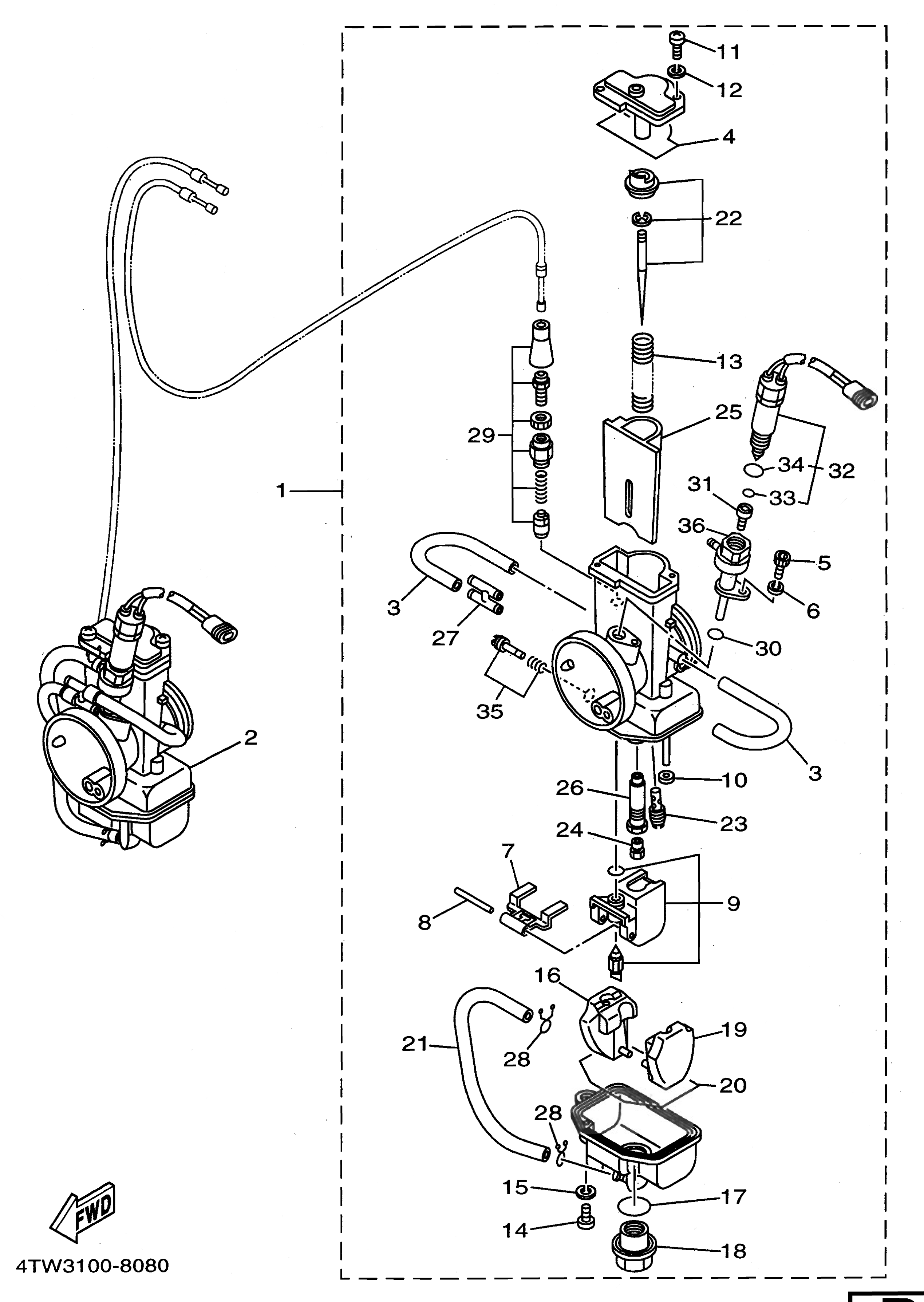 Technical Sports One, LLC 1998 Yamaha TZ250 (4TW3) Carburetor