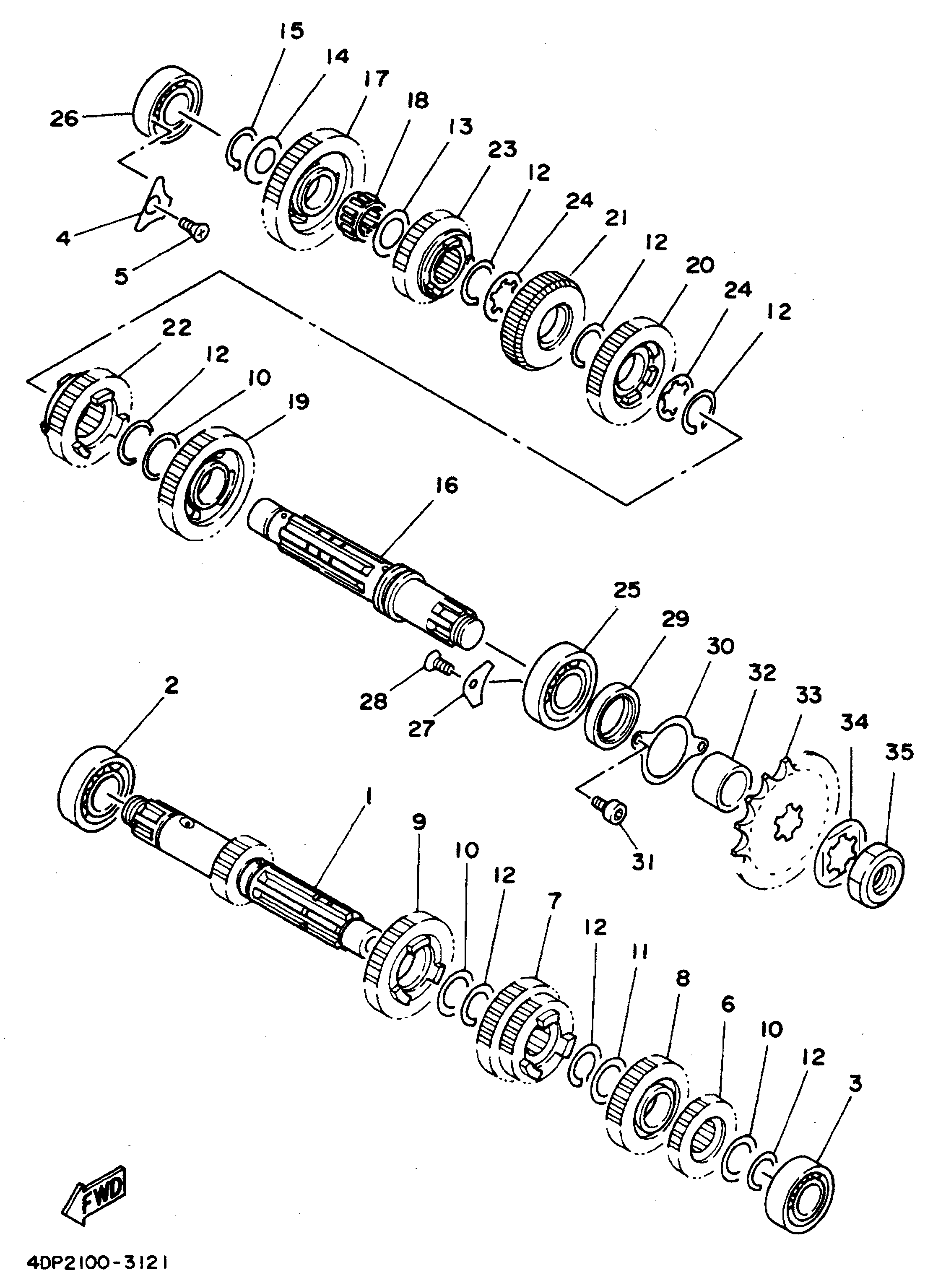 Technical Sports One, LLC 2003 Yamaha TZ250 (5KE4) Transmission